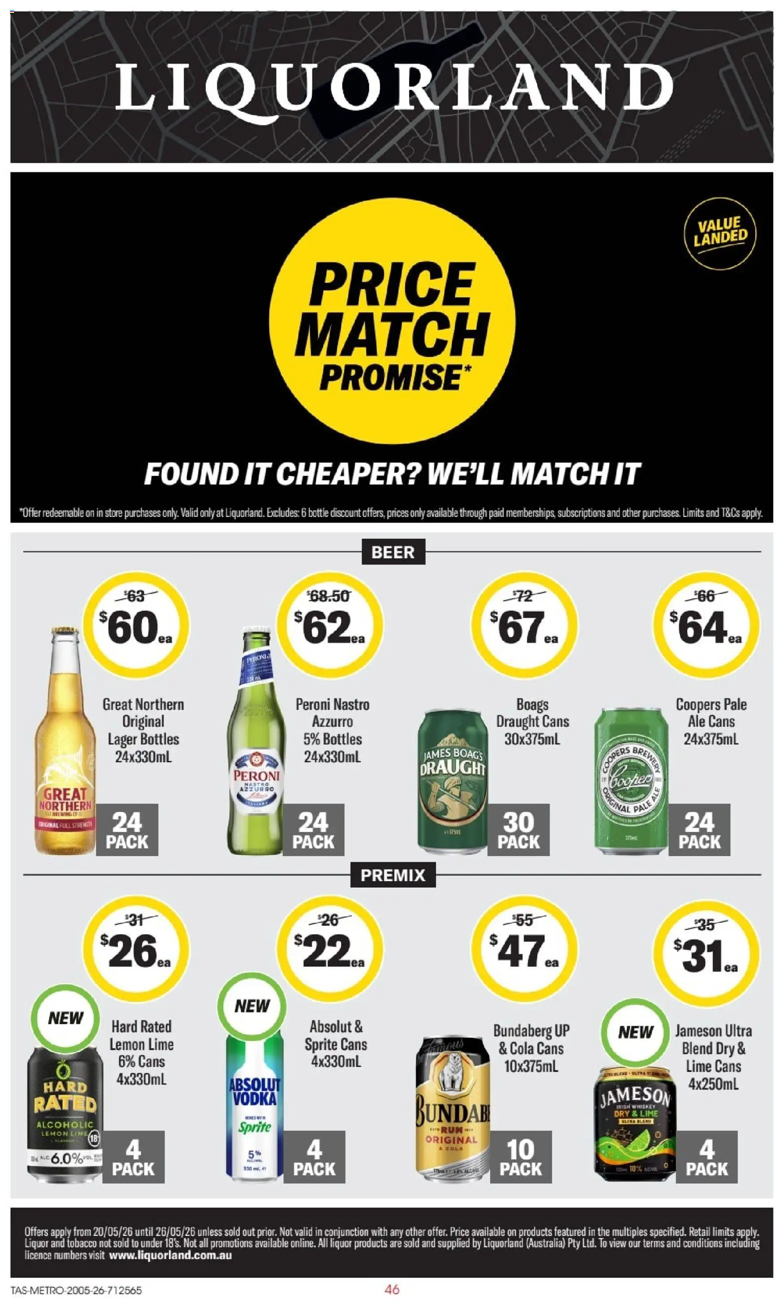 Liquorland catalogue - valid from 20.05.2026 | Page: 1 | Products: Vodka, Whiskey, Lemon, Lime