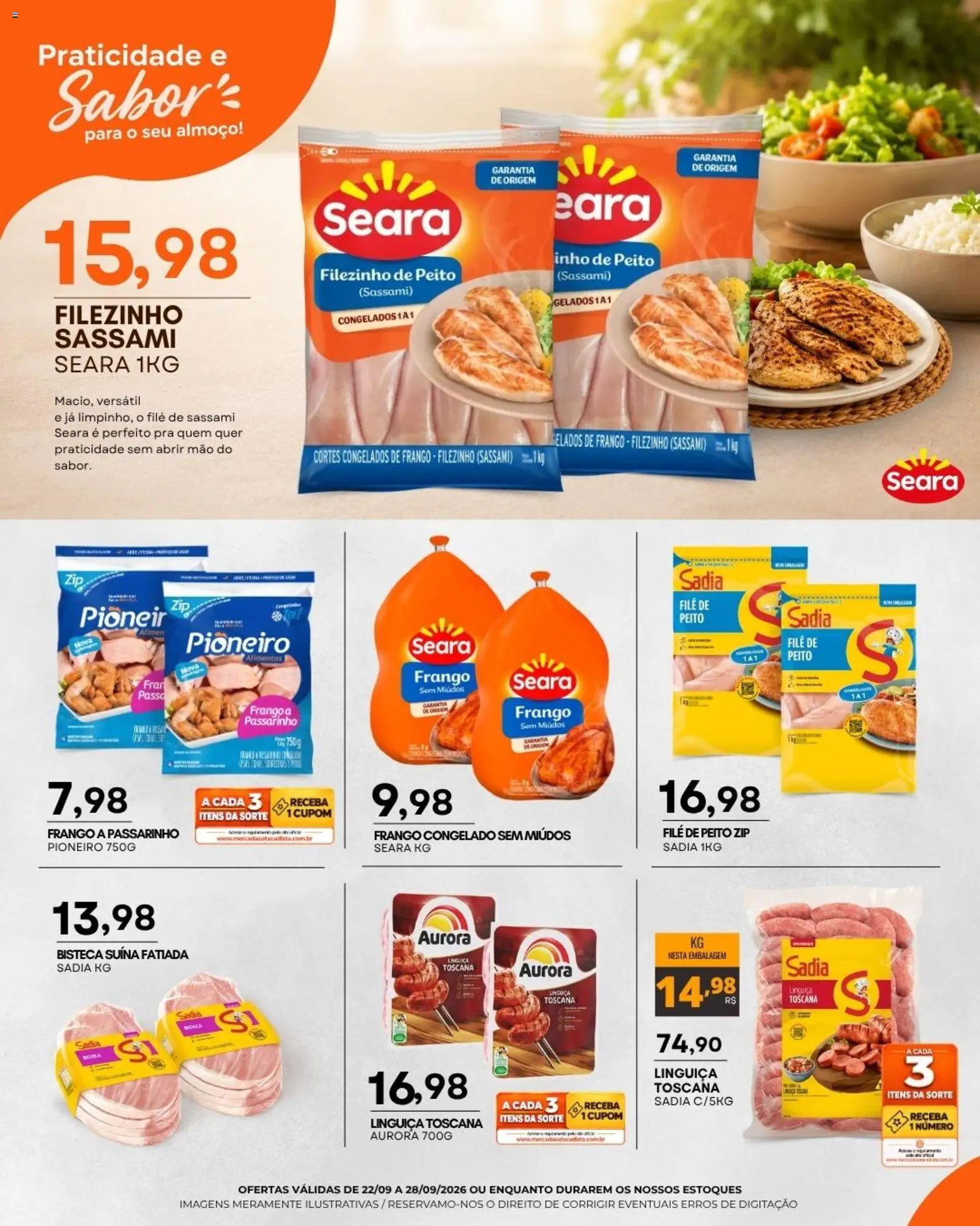 Mercadão Atacadista Folheto - válido de 22/09/2026 | Página: 2 | Produtos: Leite, Pão de forma, Creme, Requeijão