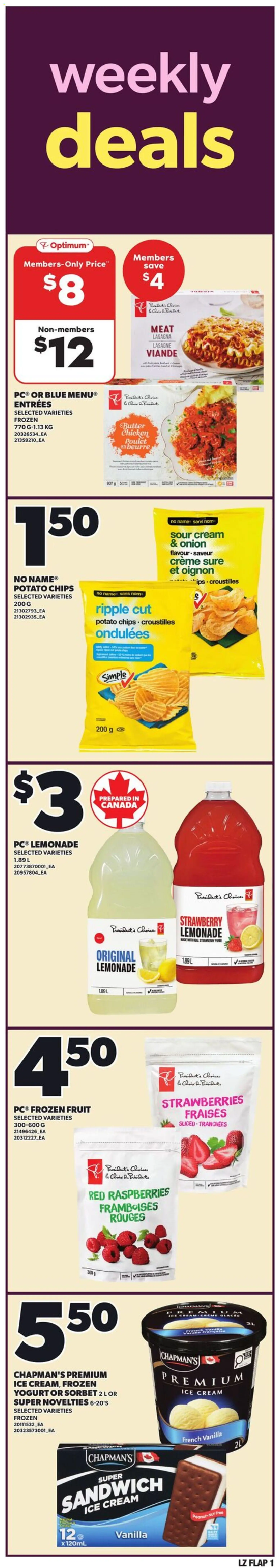 Zehrs flyer valid from 16.04.2026 | Page: 2 | Products: Strawberries, Chips, Ice cream, Yogurt