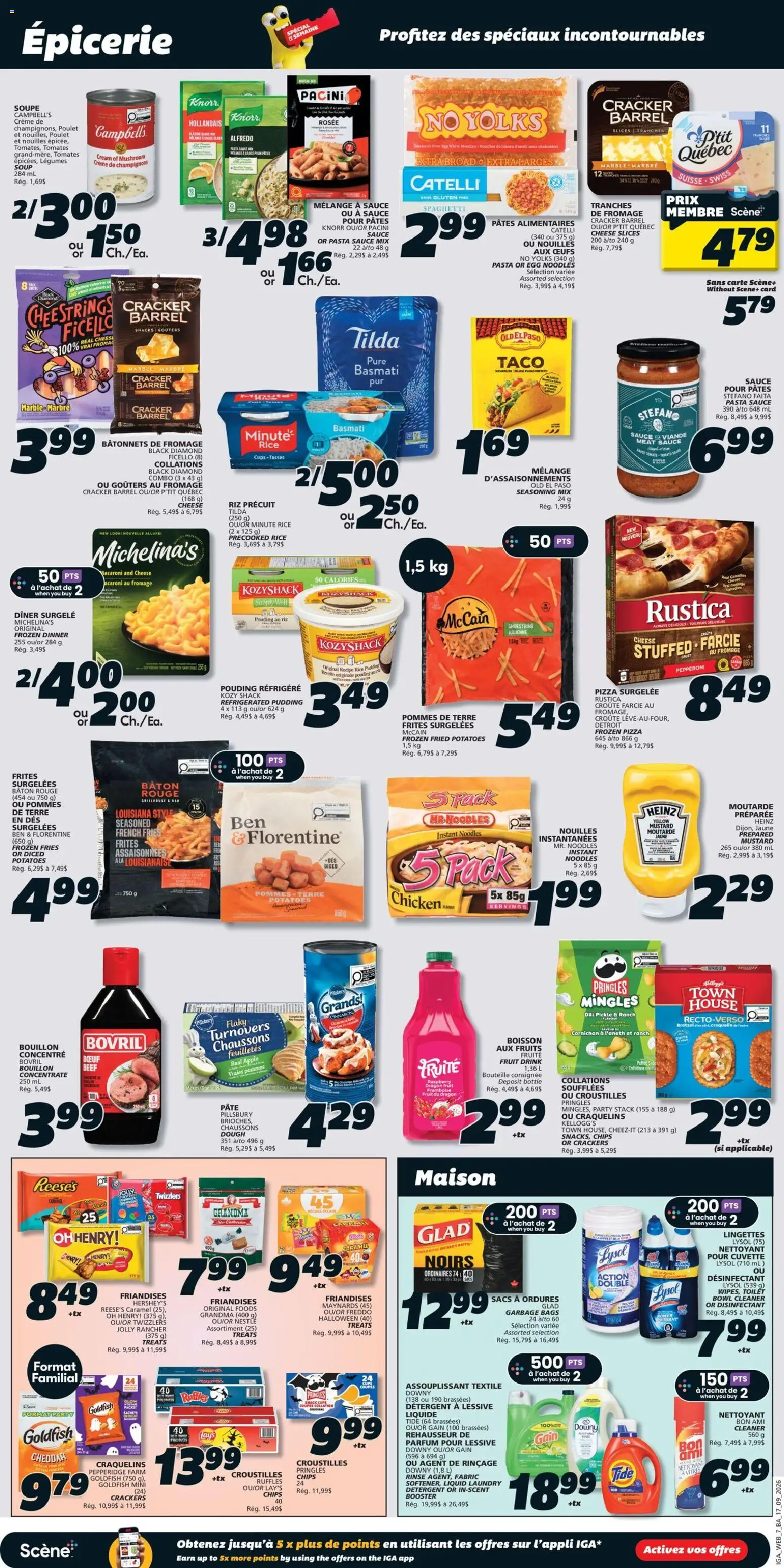 IGA flyer valid from Sep 17, 2026 | Page: 10 | Products: Pasta, Frozen pizza, Spaghetti, Legumes