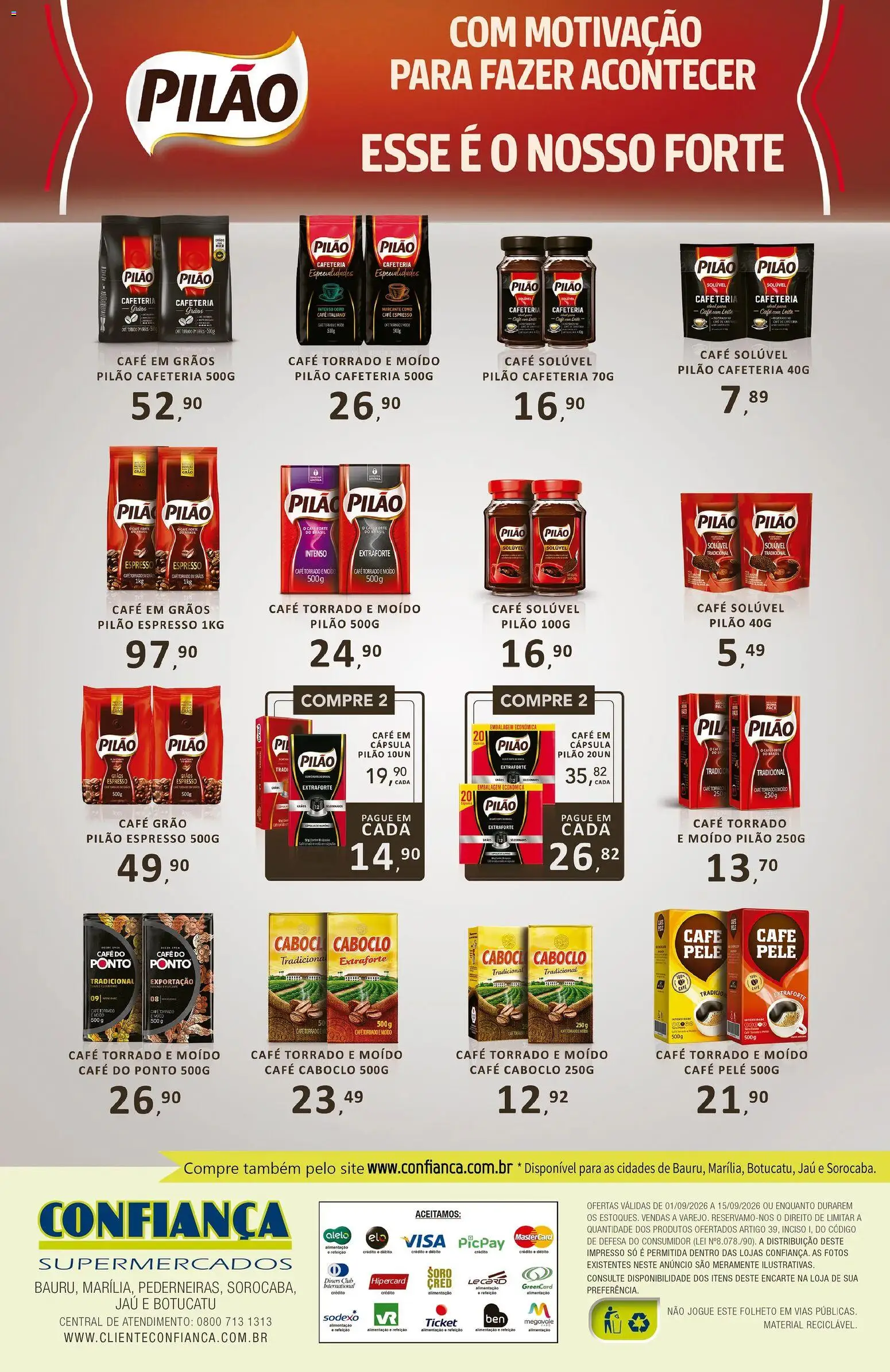 Confiança Folheto - válido de 01/09/2026 | Página: 2 | Produtos: Especialidades, Leite, Café, Café em grãos