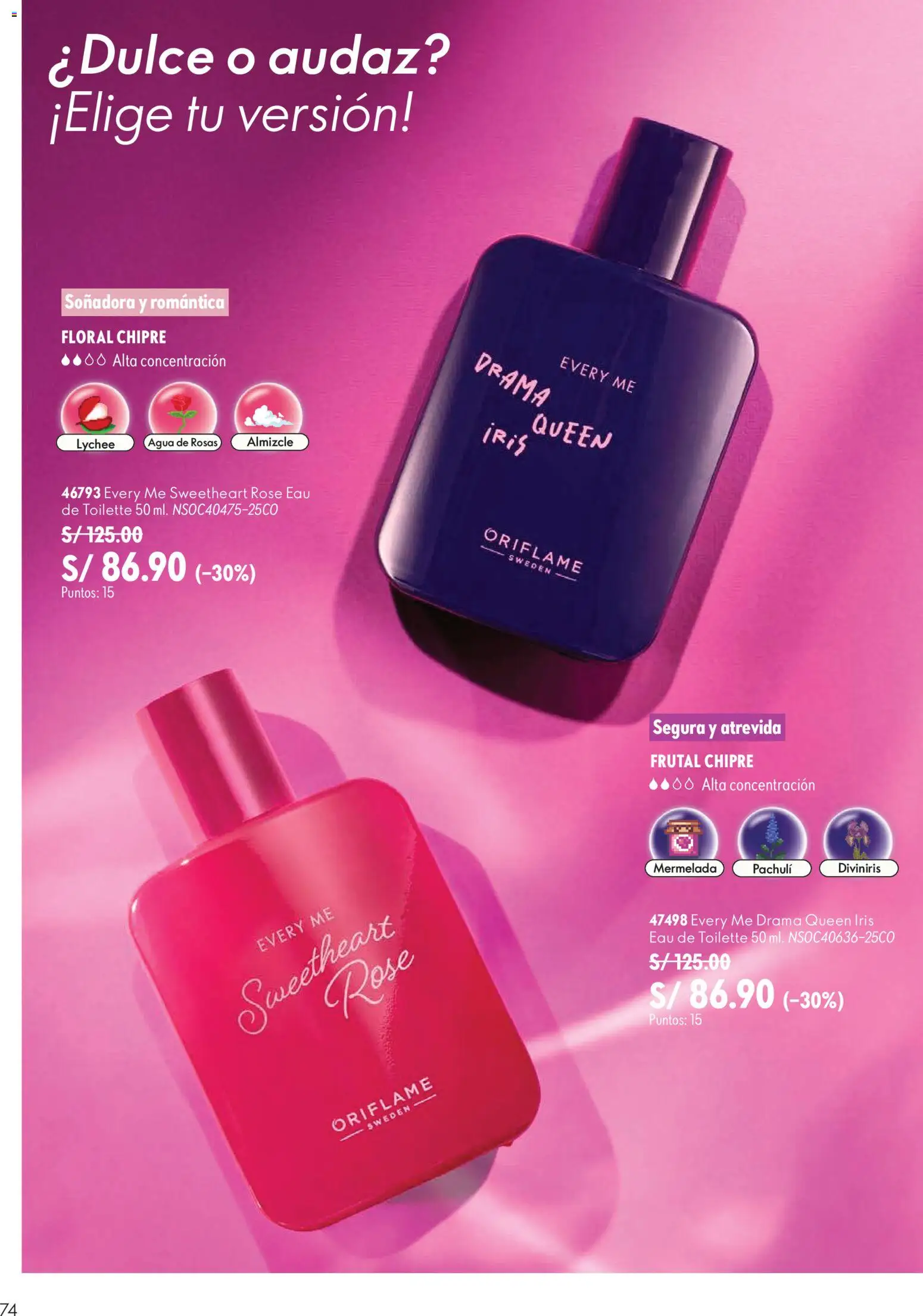 Catálogo Oriflame válido desde 12/09/2026 | Página: 74 | Productos: Mermelada, Agua, EAU de Toilette