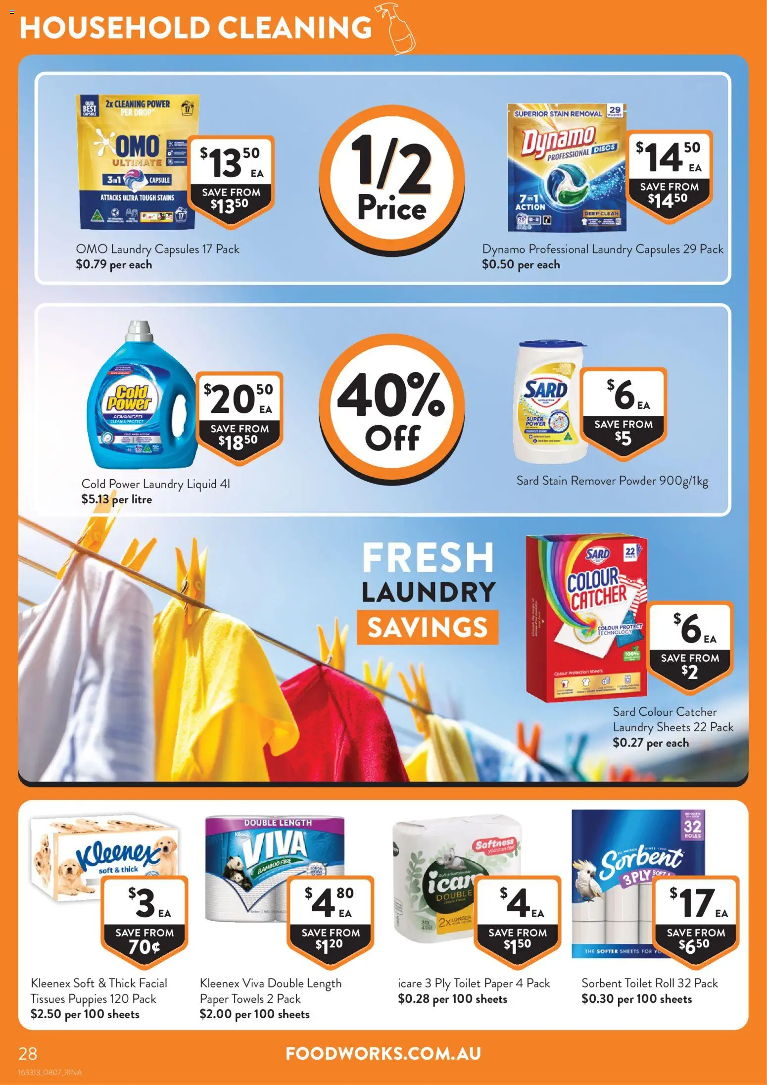 Foodworks catalogue - valid from 08/07/2026 | Page: 28 | Products: Toilet, Household, Toilet paper, Tissues