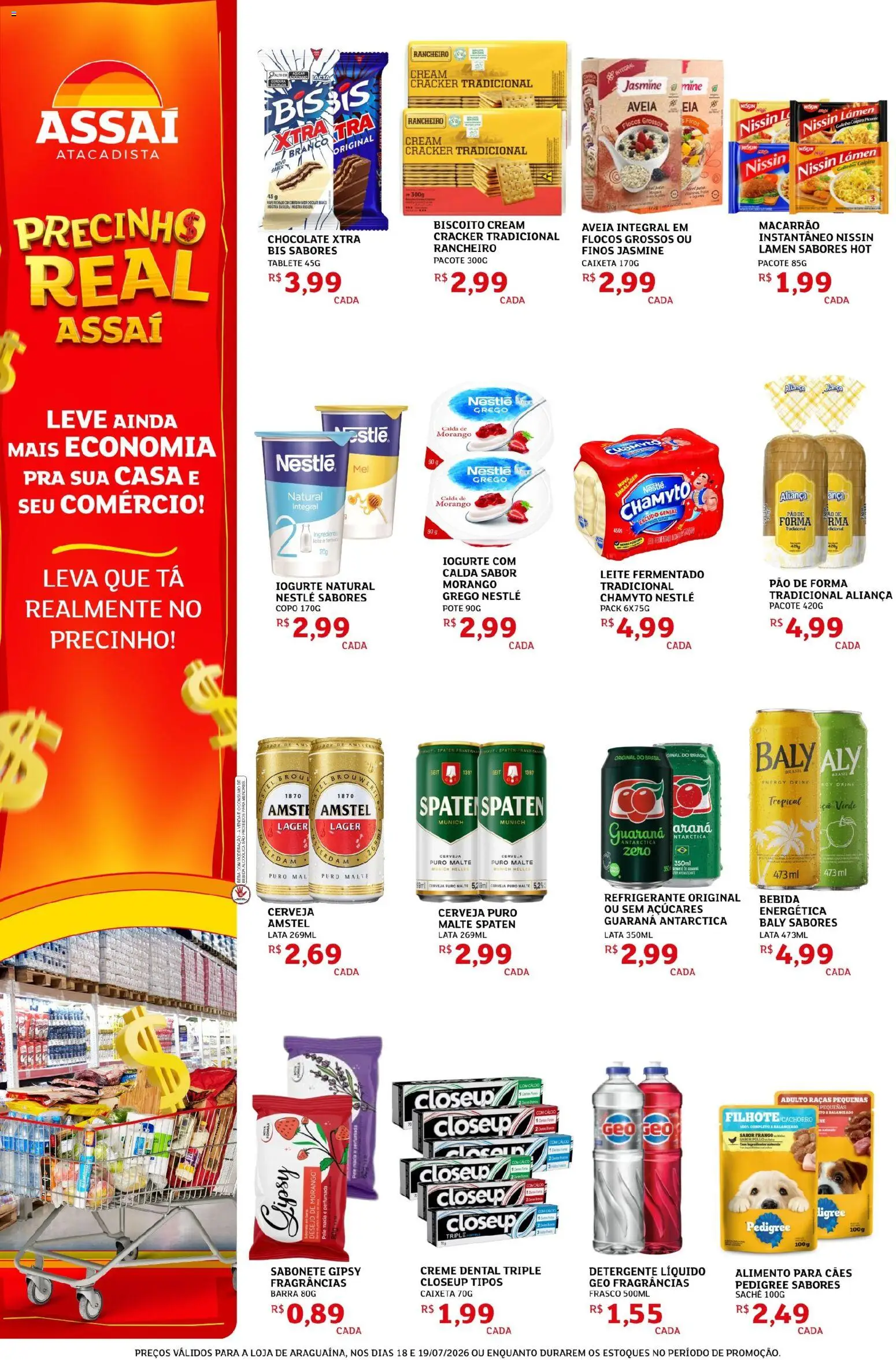 Assaí Atacadista Folheto - válido de 18/07/2026 | Página: 2 | Produtos: Guaraná, Leite, Pão de forma, Creme dental