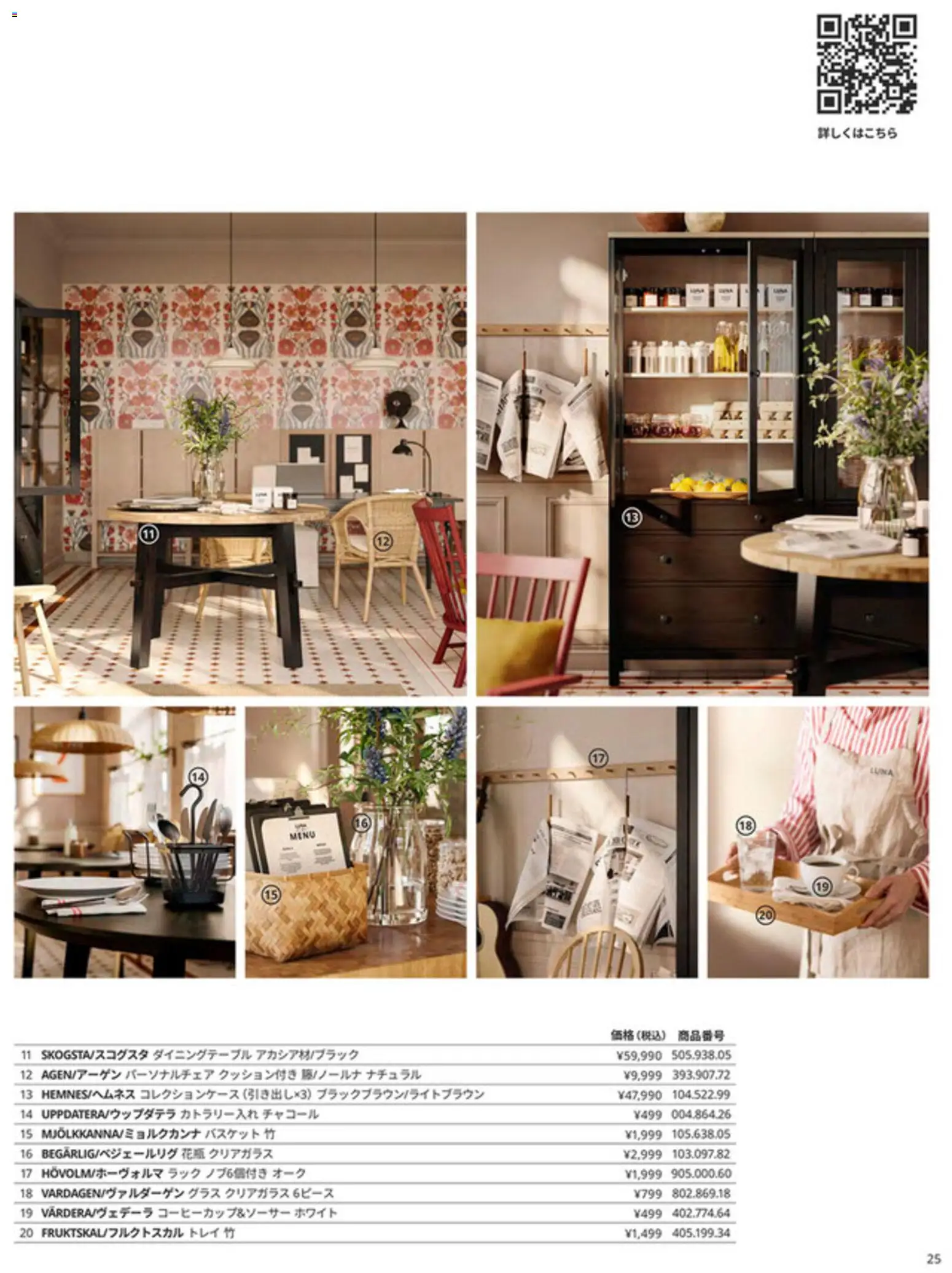 {H1} | ページ: 25 | 製品: 花瓶, グラス, ダイニングテーブル, バスケット
