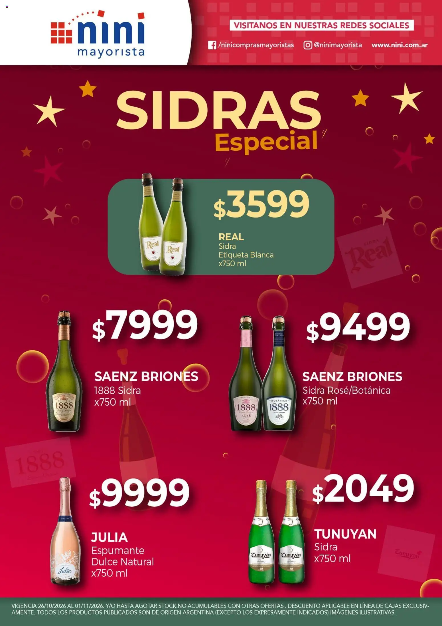 NINI Mayorista - Sidras Especial │ válido desde el 26/10/2026 | Página: 1