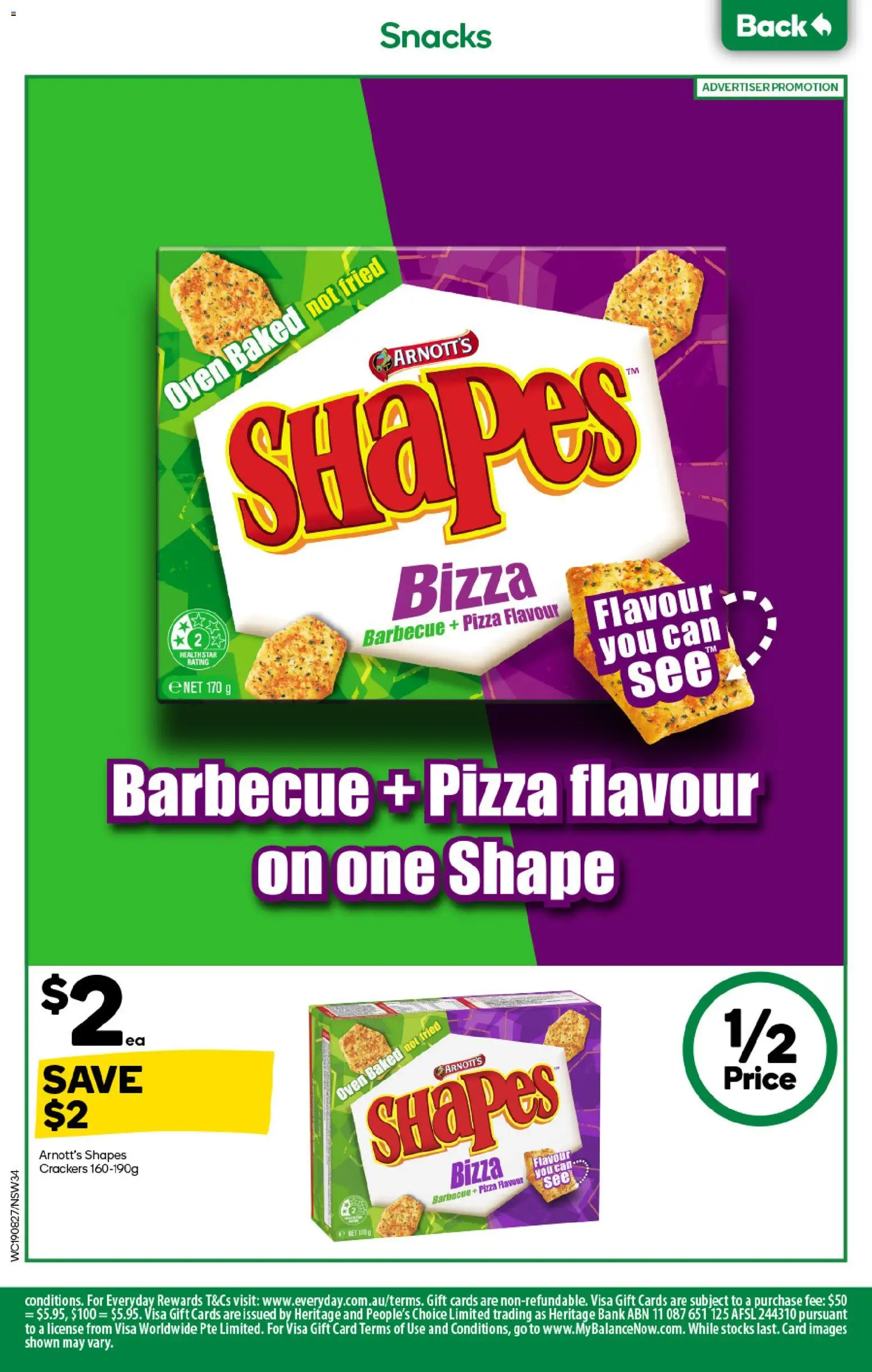 Woolworths catalogue - valid from 19/08/2026 | Page: 34 | Products: Snacks, Crackers, Pizza, Oven
