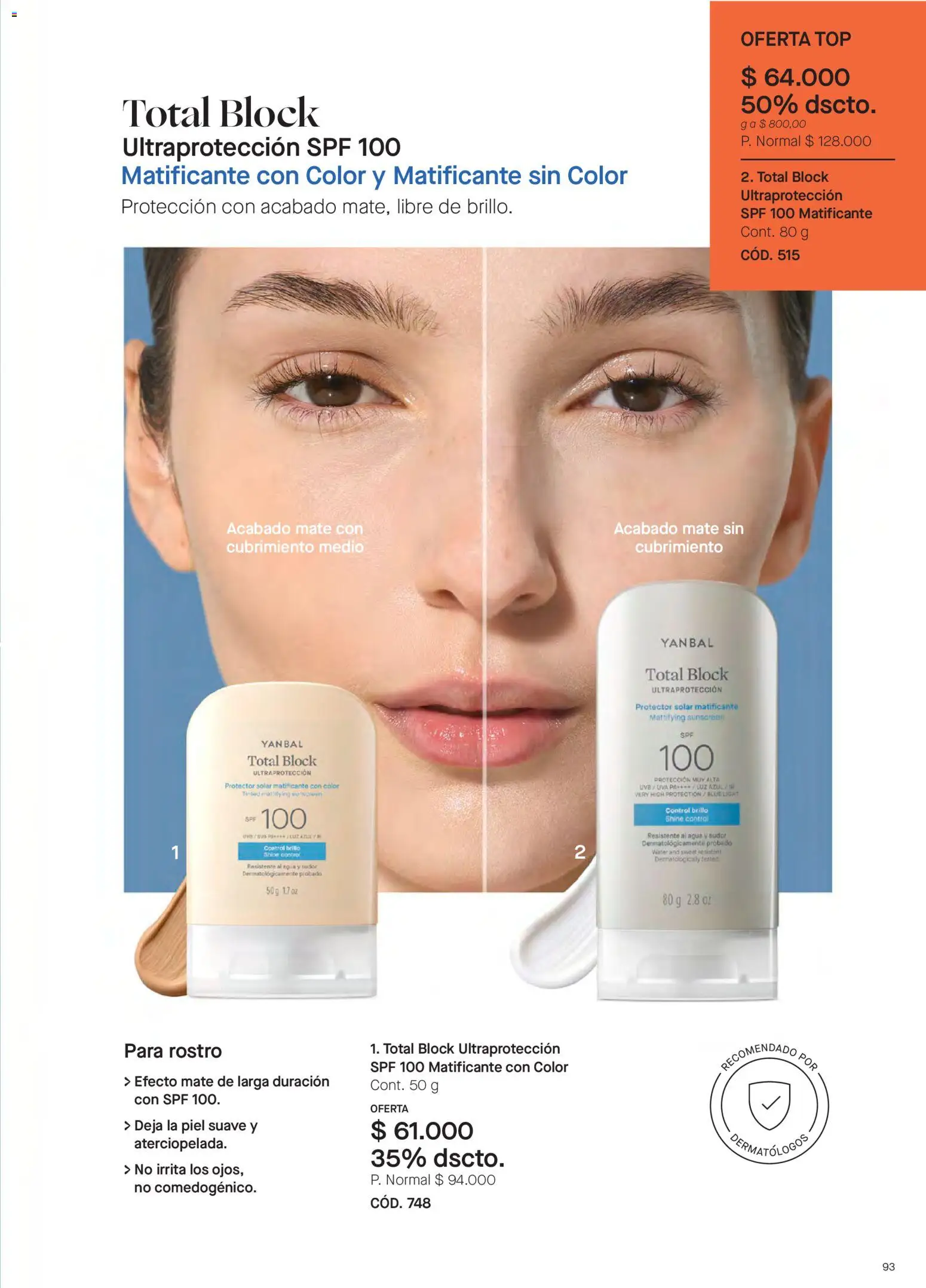 Yanbal revista - valida desde el 15/08/2026 | Página: 93 | Productos: Agua, Top, Uva, Protector solar