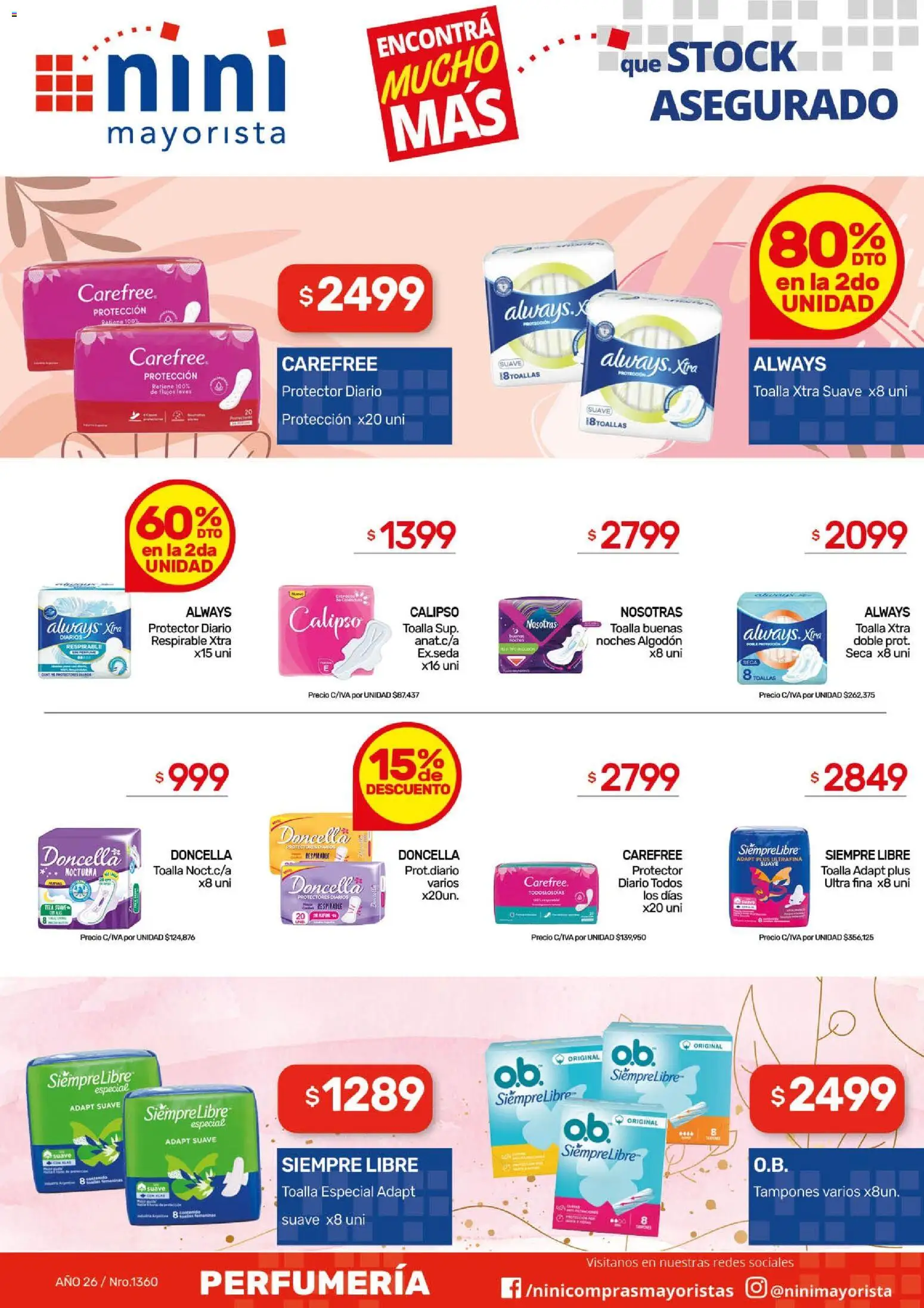 NINI Mayorista ofertas │ válido desde el 18.05.2026 | Página: 6 | Productos: Tampones, Toalla, Algodón, Toallas