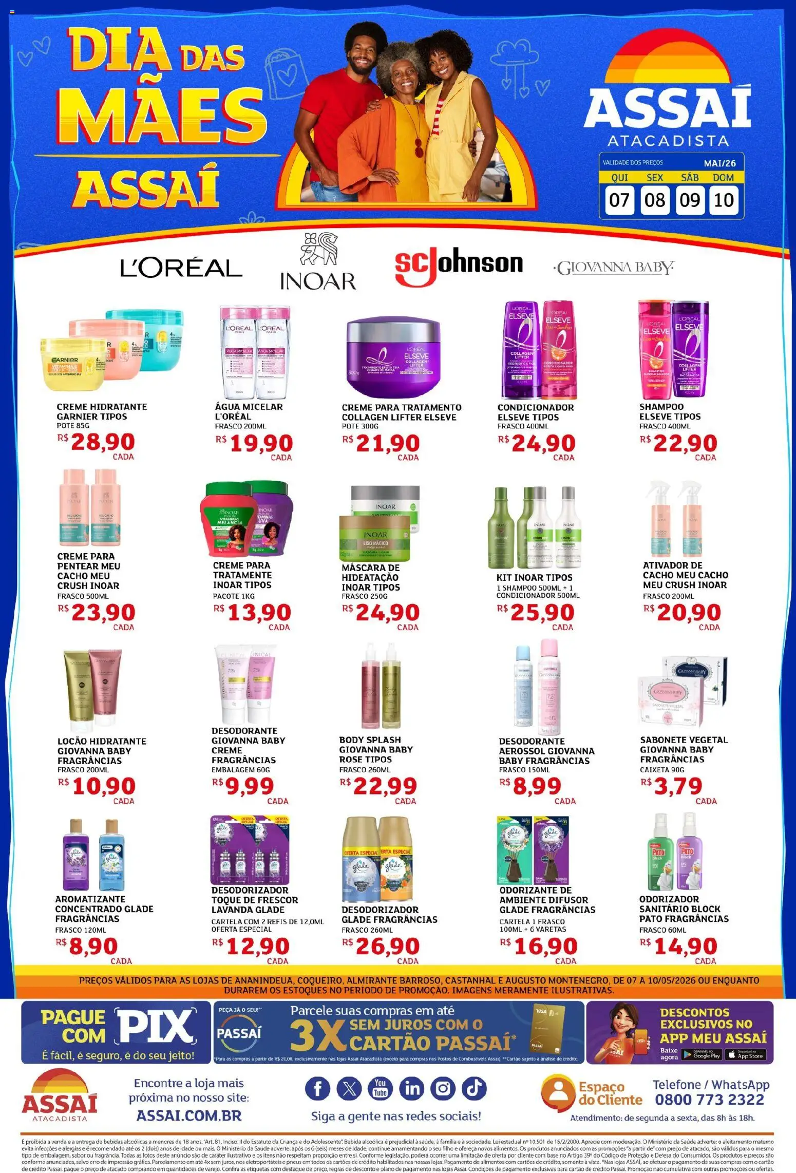 Assaí Atacadista Folheto - válido de 07.05.2026 | Página: 1 | Produtos: Difusor, Água micelar, Sabonete, Body
