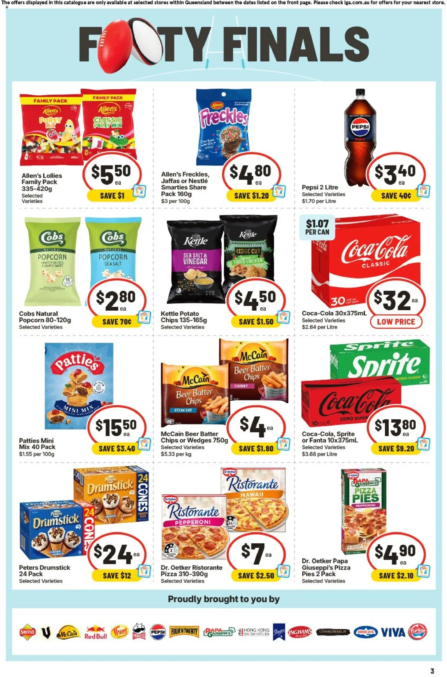 IGA catalogue - valid from 09/09/2026 | Page: 4 | Products: Pizza, Beer, Pepsi, Sprite