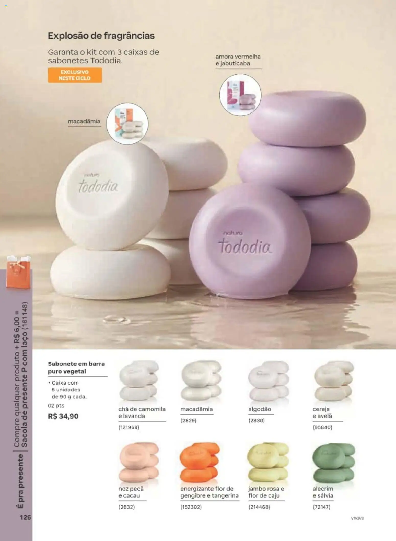 Natura Folheto - válido de 29/06/2026 | Página: 126 | Produtos: Chá, Sabonete, Algodão, Avelã