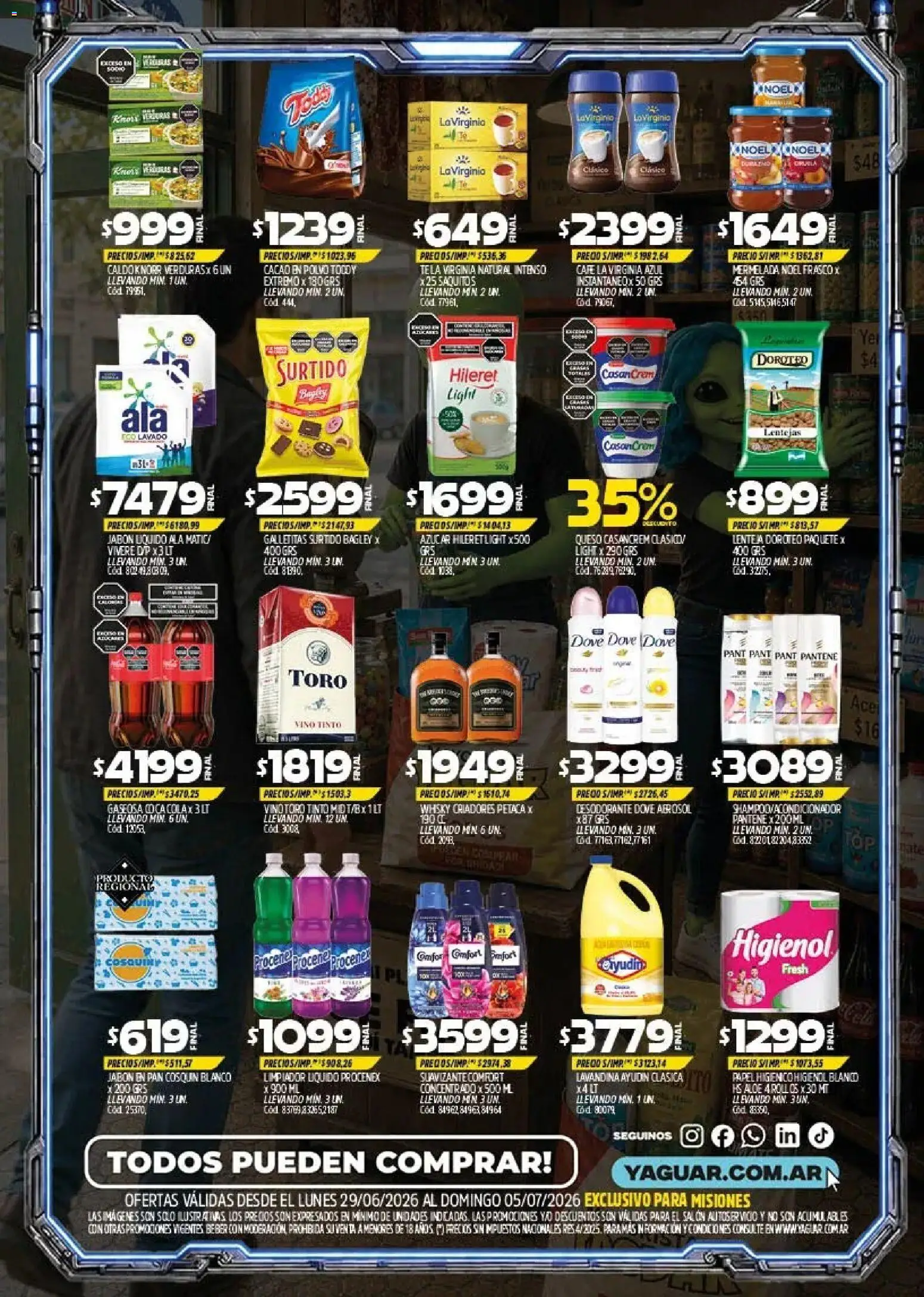 Yaguar - Oferta Semanal Misiones │ válido desde el 29/06/2026 | Página: 2 | Productos: Jabón líquido, Jabón, Pan, Limpiador