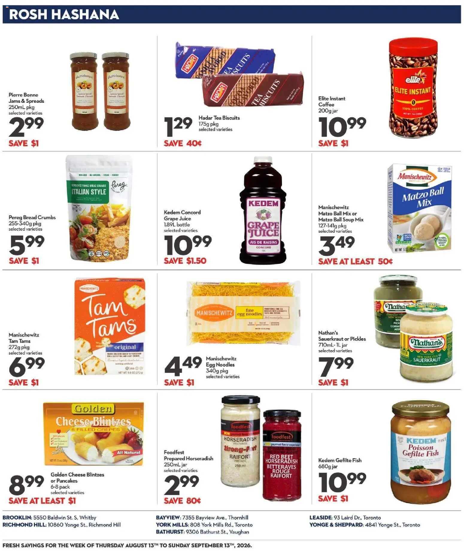 Longo's flyer valid from Aug 13, 2026 | Page: 21 | Products: Noodles, Sauerkraut, Cheese, Bread