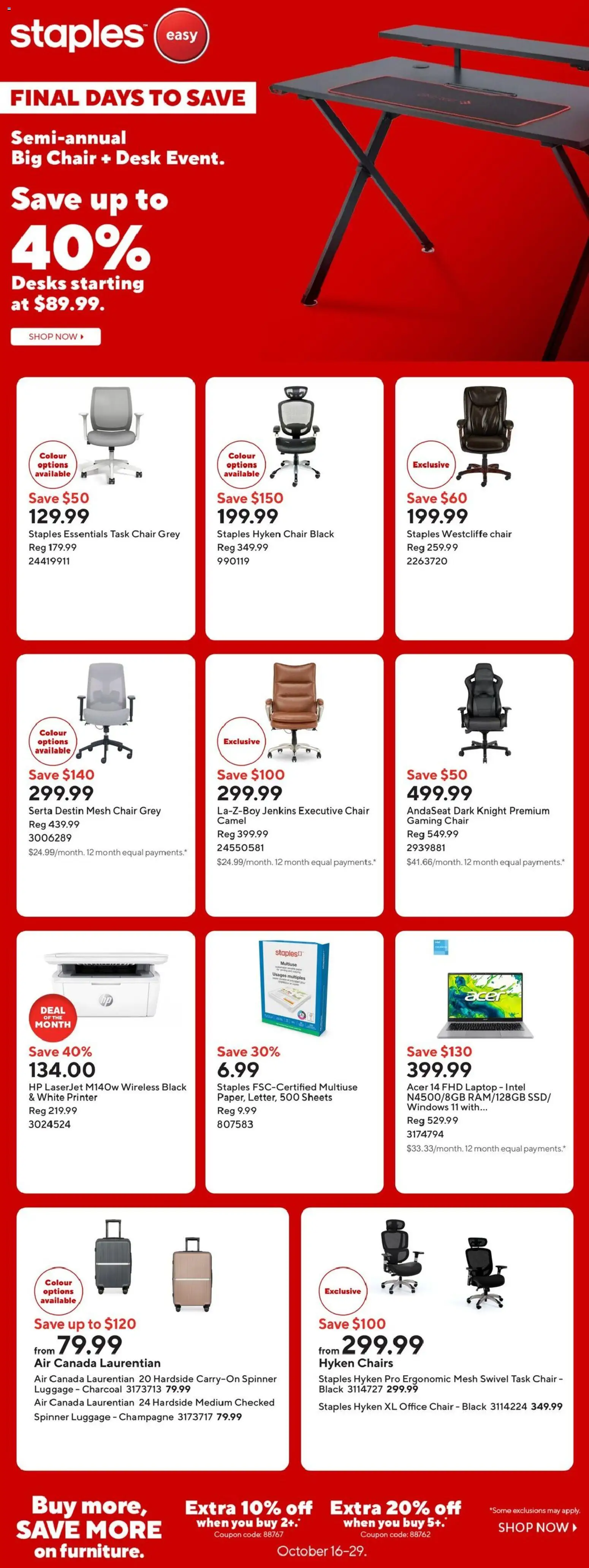 Staples flyer valid from Oct 28, 2026 | Page: 1