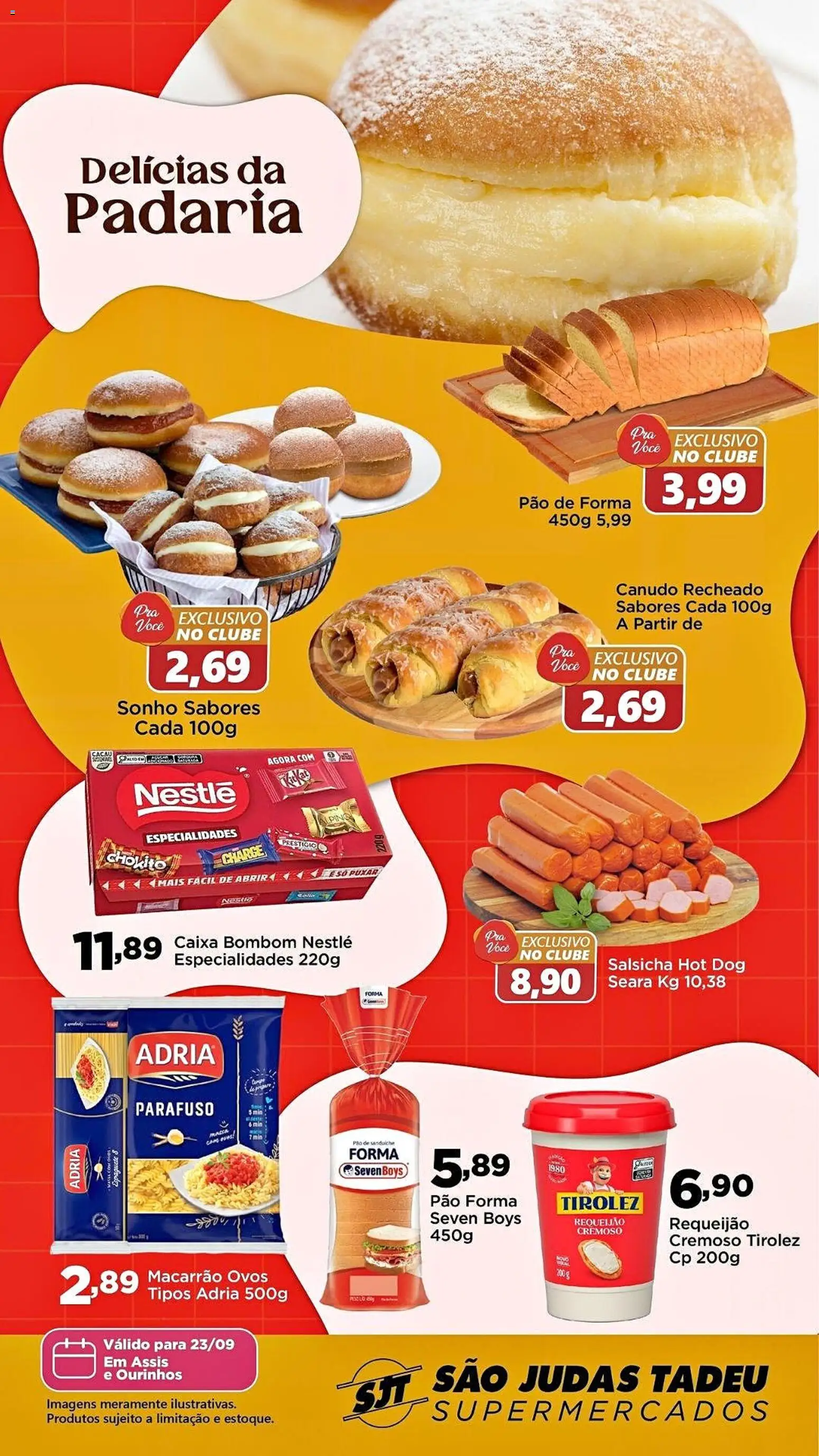 São Judas Tadeu Folheto - válido de 23/09/2026 | Página: 1 | Produtos: Sonho, Salsicha, Ovos, Pão