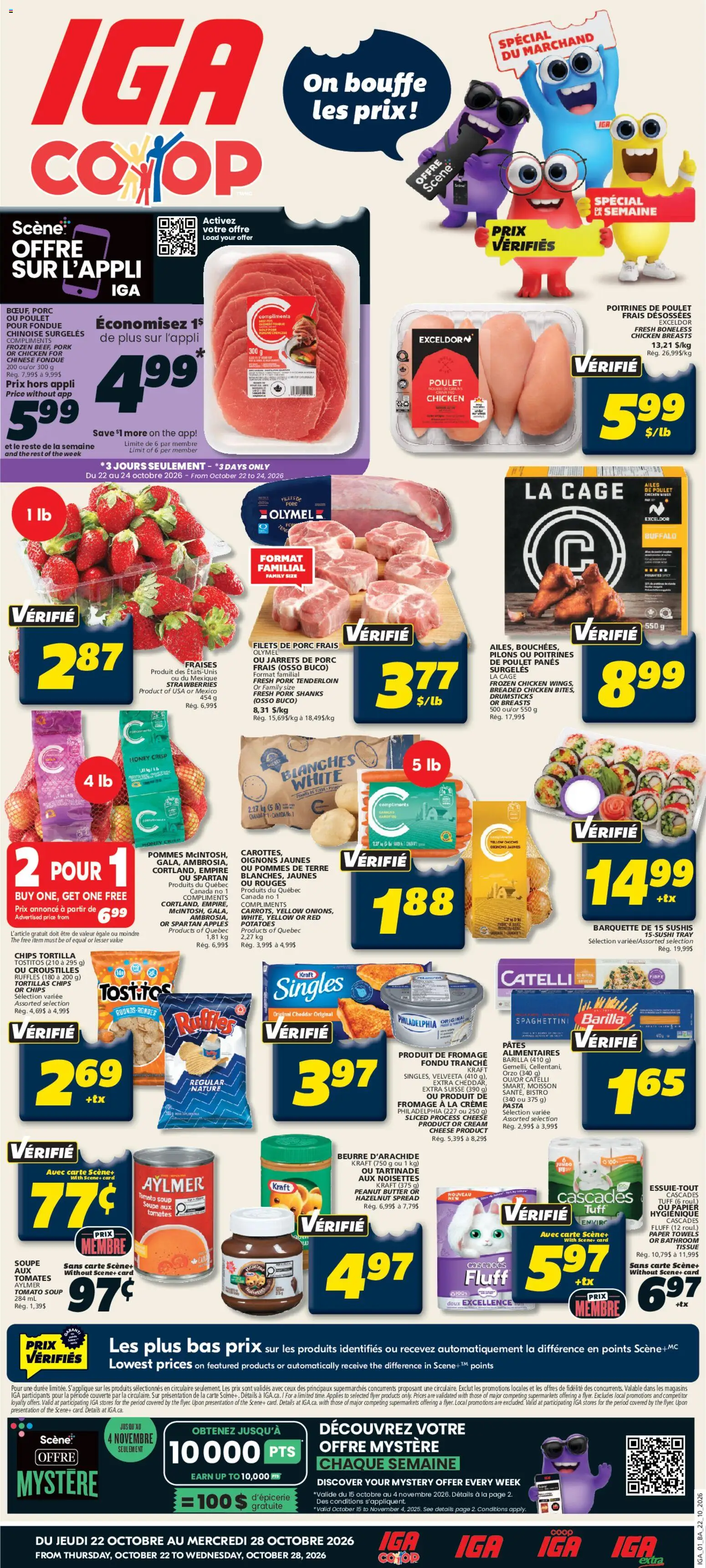 IGA weekly flyer / circulaire from Oct 22, 2026 > weekly specials & deals