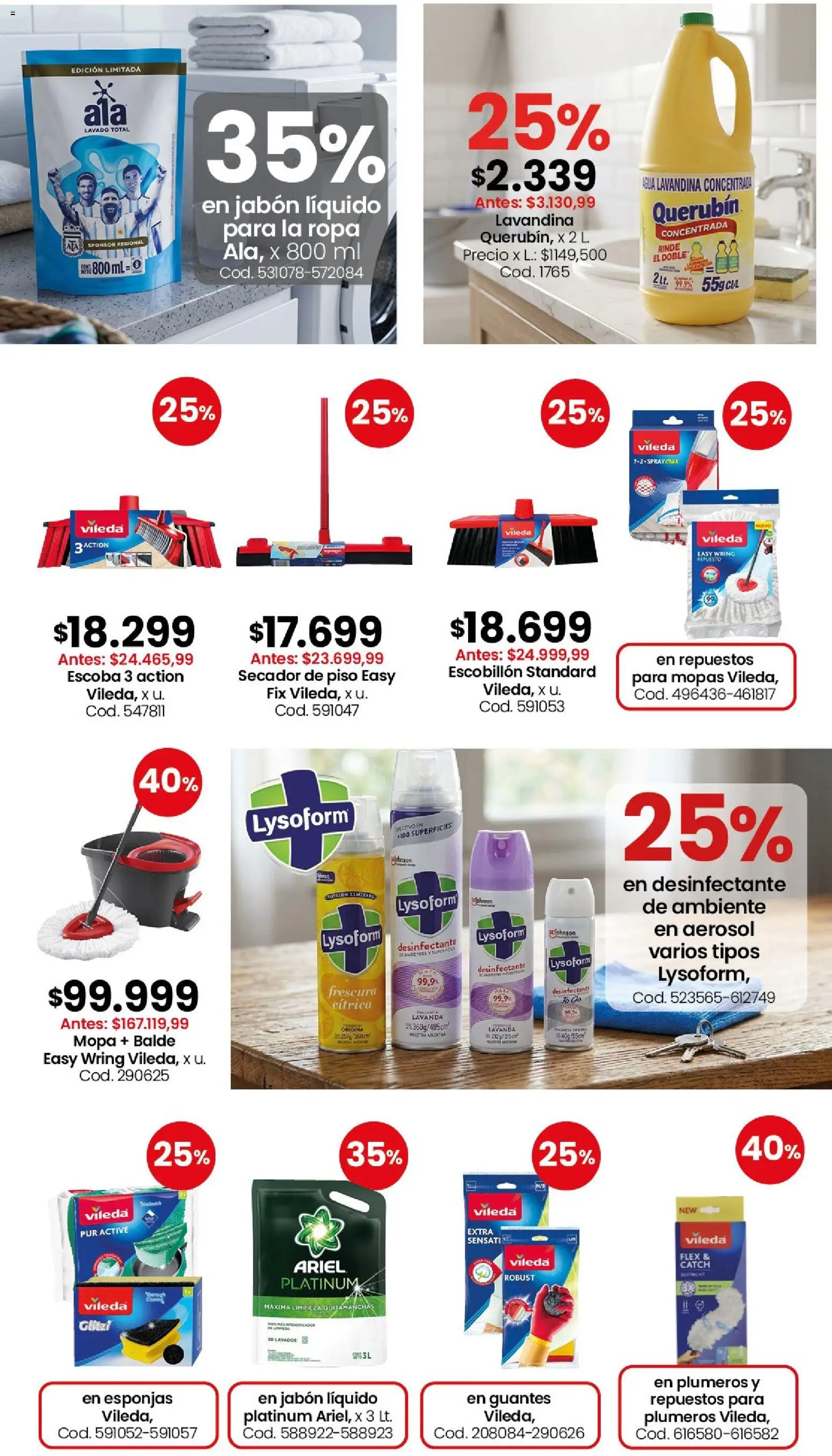 Coto - Perfumería y limpieza │ válido desde el 06/07/2026 | Página: 2 | Productos: Desinfectante, Agua, Ropa, Escoba
