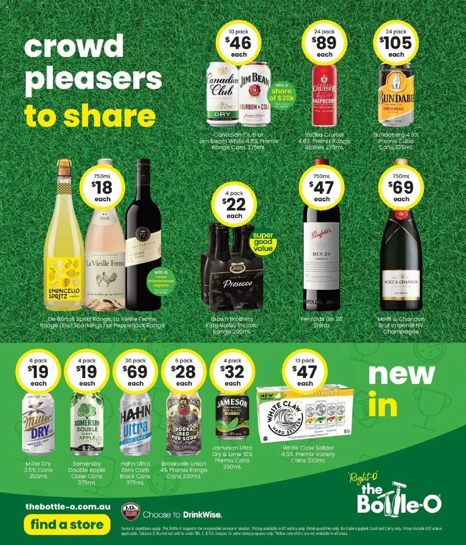 The Bottle-O - Good value booze for good value fans 14/09 - 14/09/2026 > weekly / monthly specials | Page: 8 | Products: Champagne, Jim Beam, Vodka, Cider