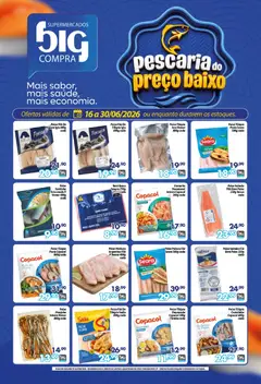 Big Compra ofertas Pescados - Pré-Visualização do folheto da loja Big Compra, válido de 16.06.2026 | Página: 1 | Produtos: Salmão, Camarão, Peixe, Carne