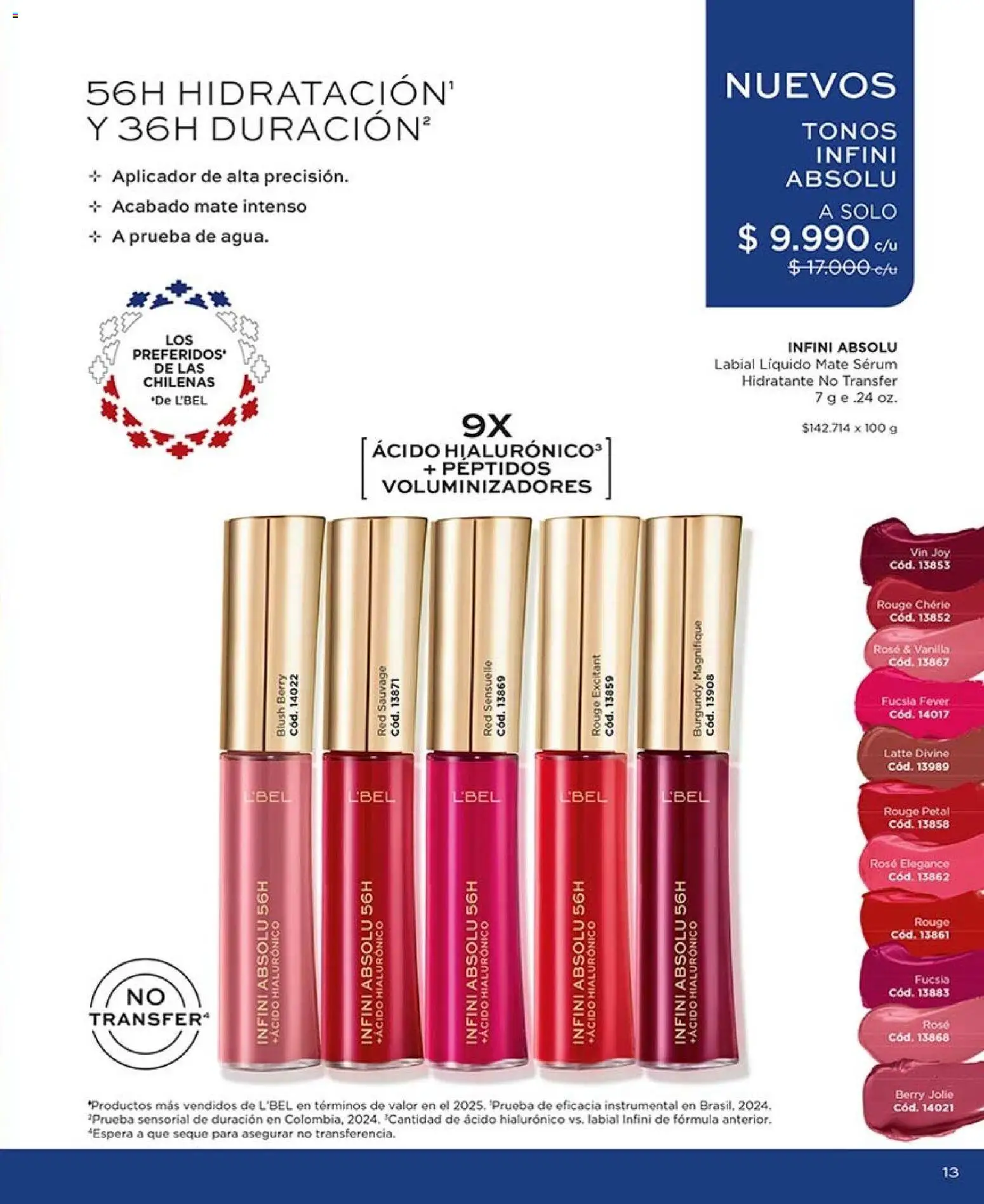Catálogo L'Bel Campaña 13 │ válido desde el 26.07.2026 | Página: 13 | Productos: Mate, Labial, Serum