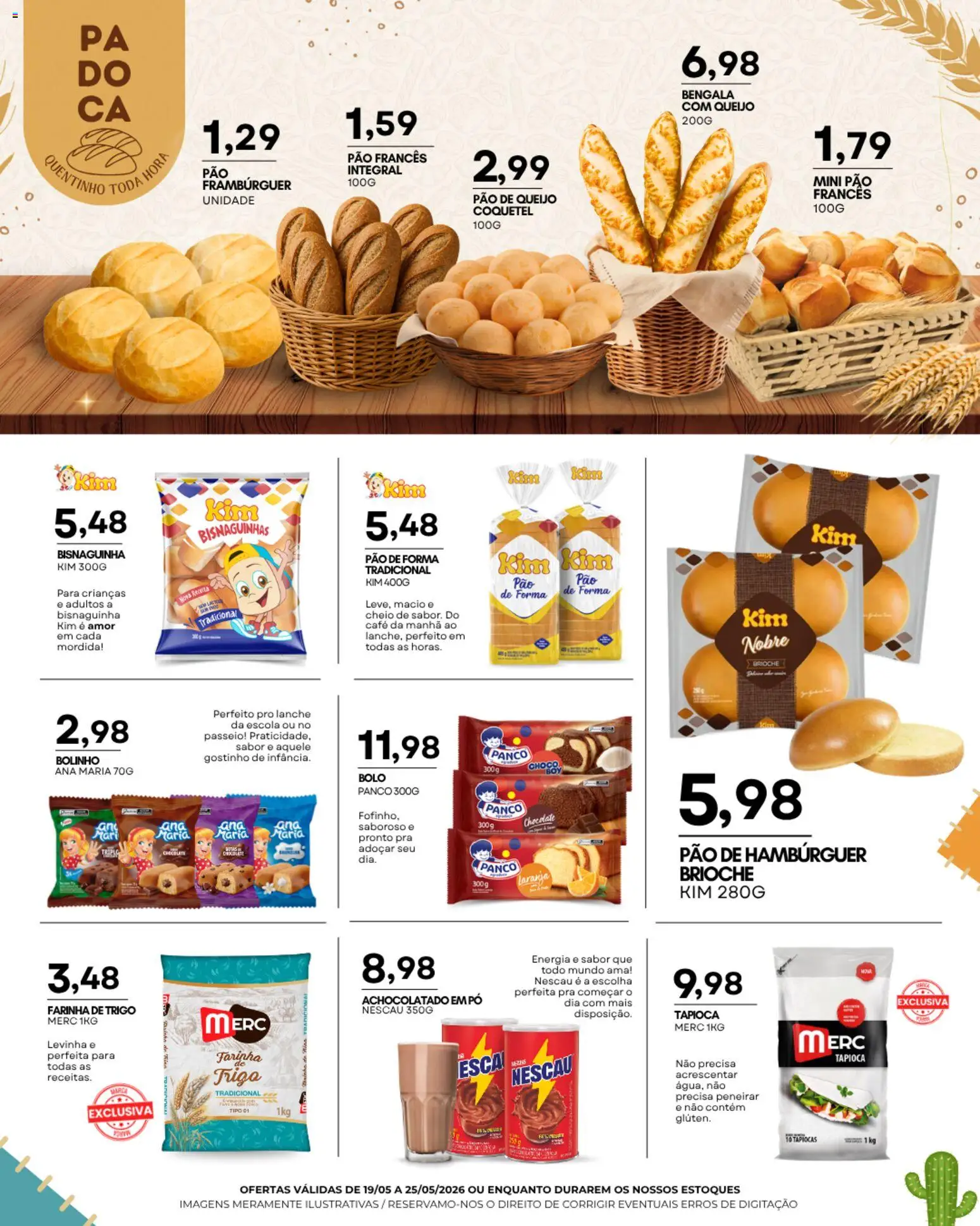 Mercadão Atacadista Folheto - válido de 19.05.2026 | Página: 7 | Produtos: Farinha de trigo, Tapioca, Pão de forma, Hambúrguer