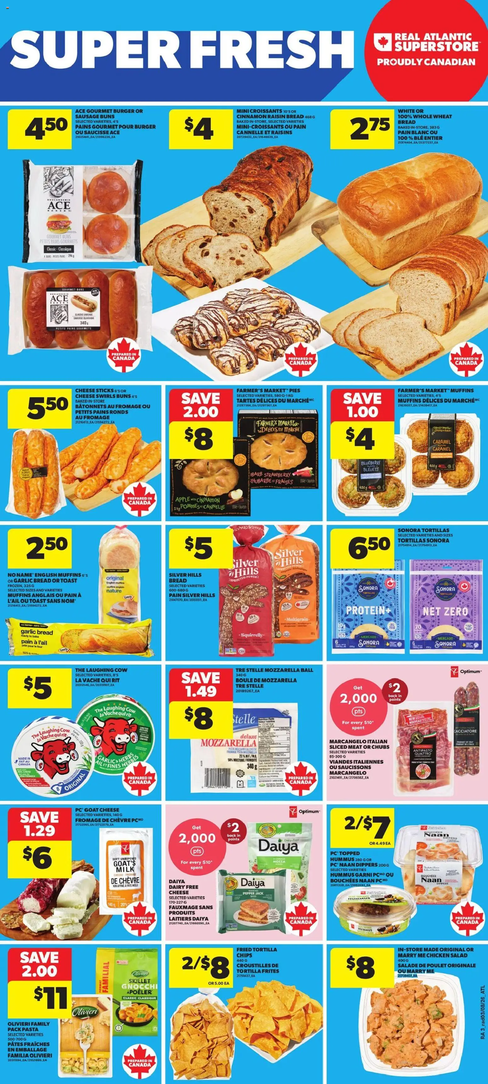 Atlantic Superstore flyer valid from Aug 6, 2026 | Page: 4 | Products: Cheese, Bread, Pizza, Chicken