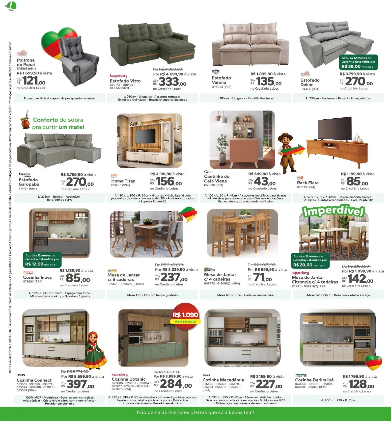 Lebes Folheto - válido de 16/09/2026 | Página: 2 | Produtos: Macadâmia, Xícaras, Luminária, Tv