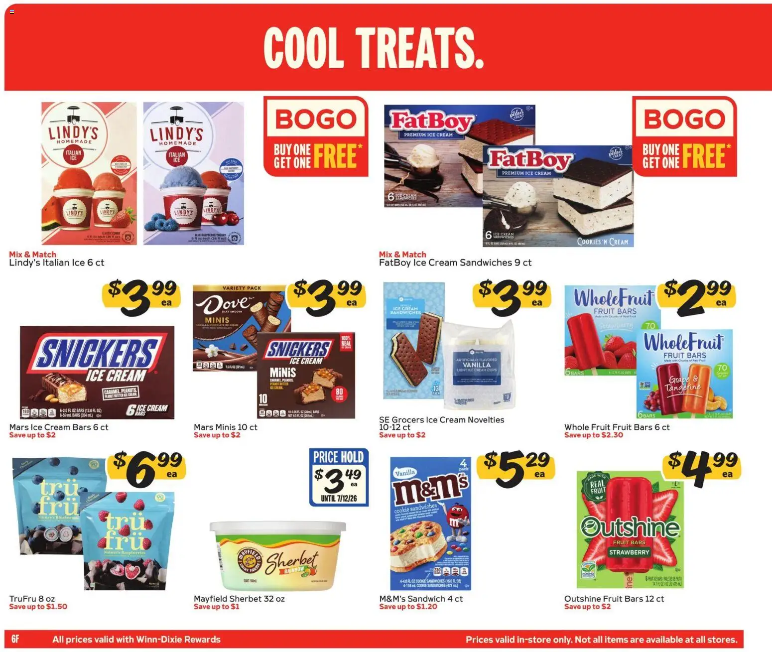 Winn Dixie Ad - valid from 27.05.2026 | Page: 6 | Products: Butter, Cream, Ice cream