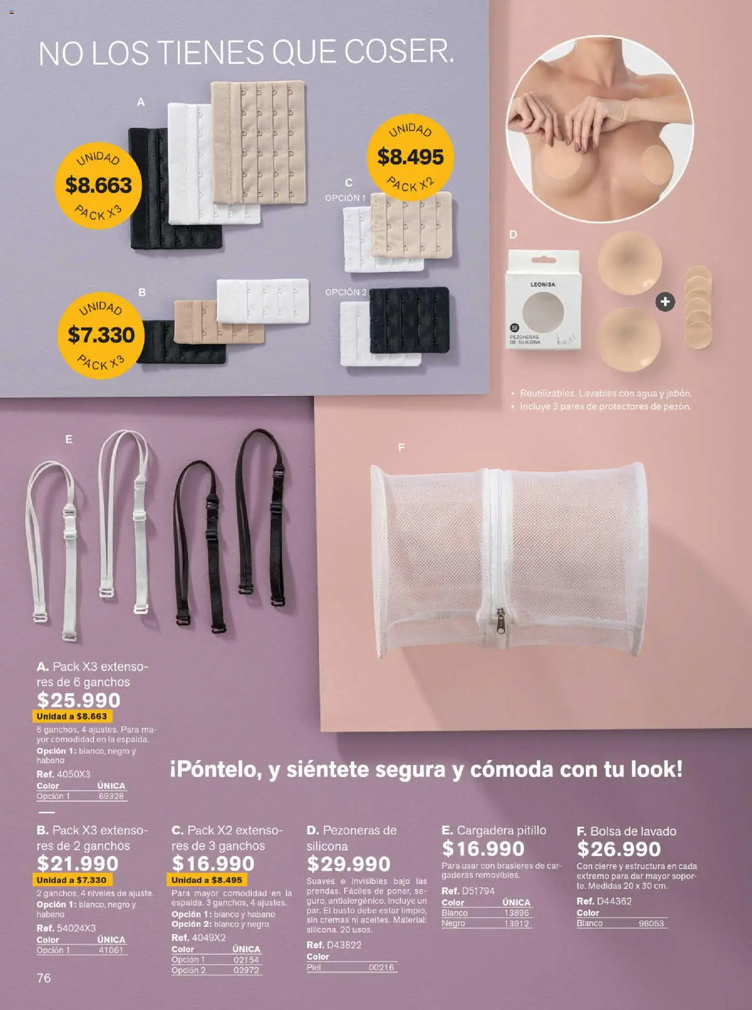 Leonisa revista - valida desde el 15/07/2026 | Página: 76 | Productos: Agua, Pitillo, Bolsa, Cómoda