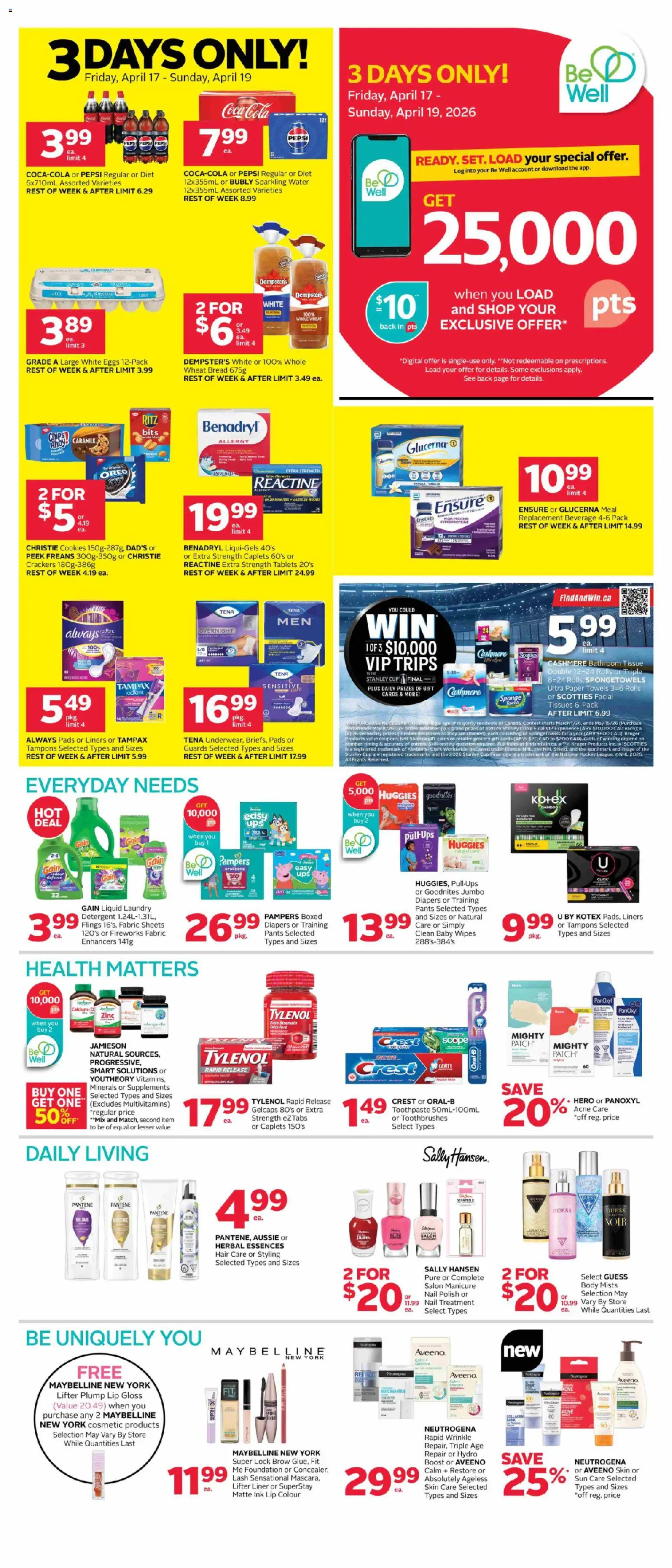 Rexall flyer valid from 17.04.2026 | Page: 2 | Products: Cookies, Lip gloss, Nail polish, Detergent