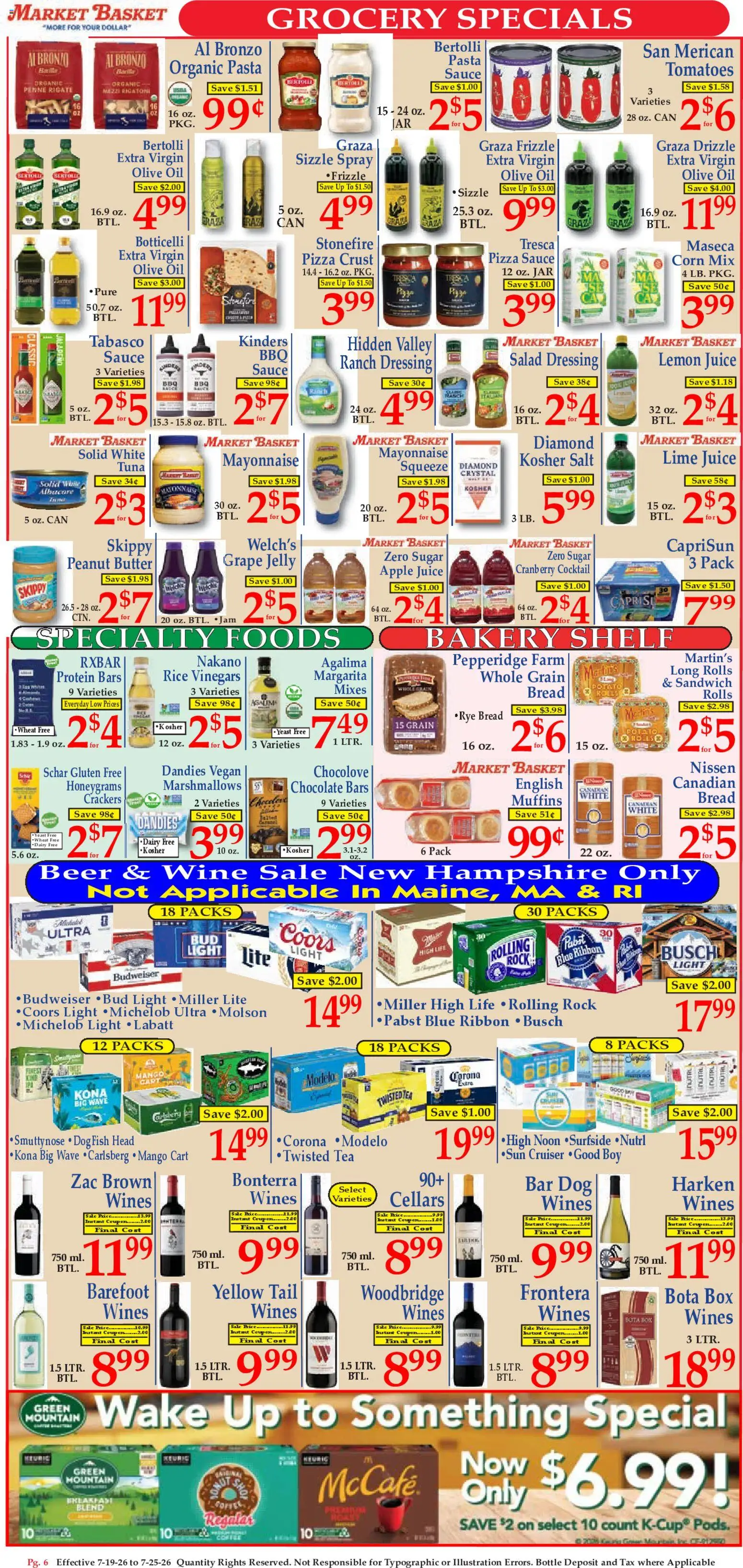Market Basket Ad - valid from 07/19/2026 | Page: 6 | Products: Corn, Shelf, Oil, Bread