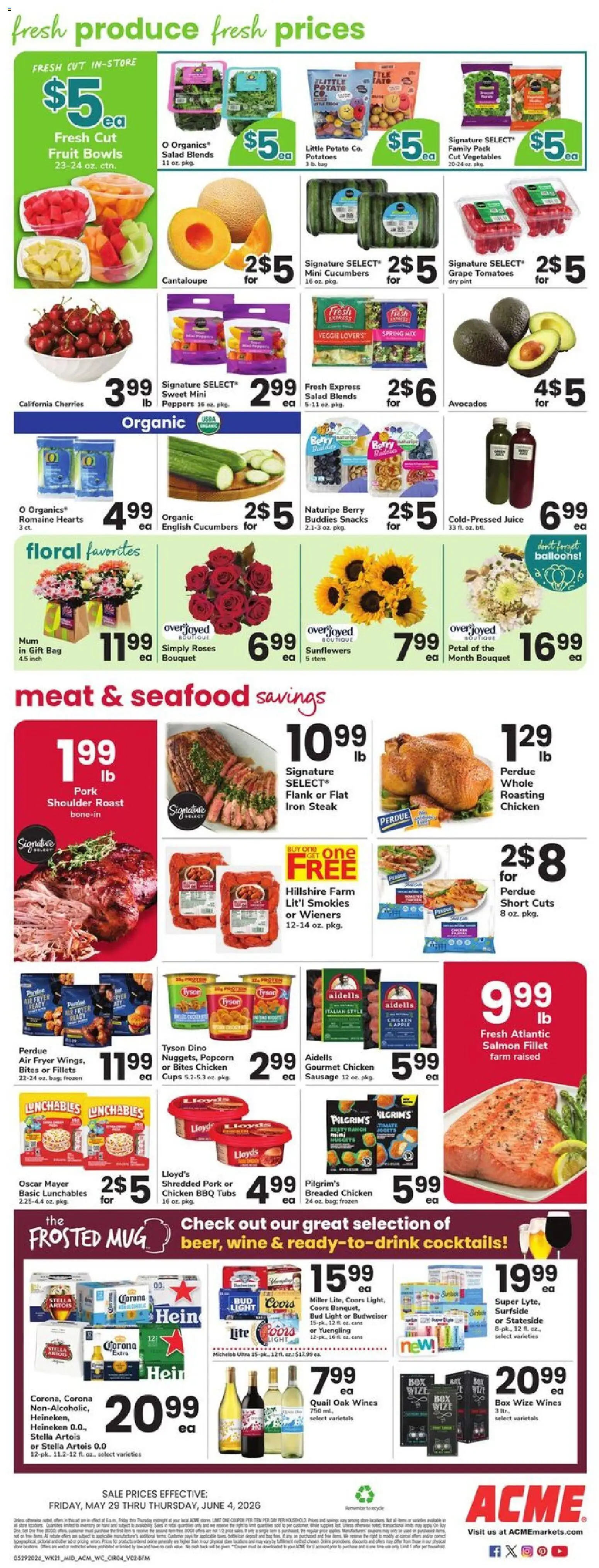Acme Weekly Ad - PA - valid from 29.05.2026 | Page: 4 | Products: Fryer, Cherries, Peppers, Juice