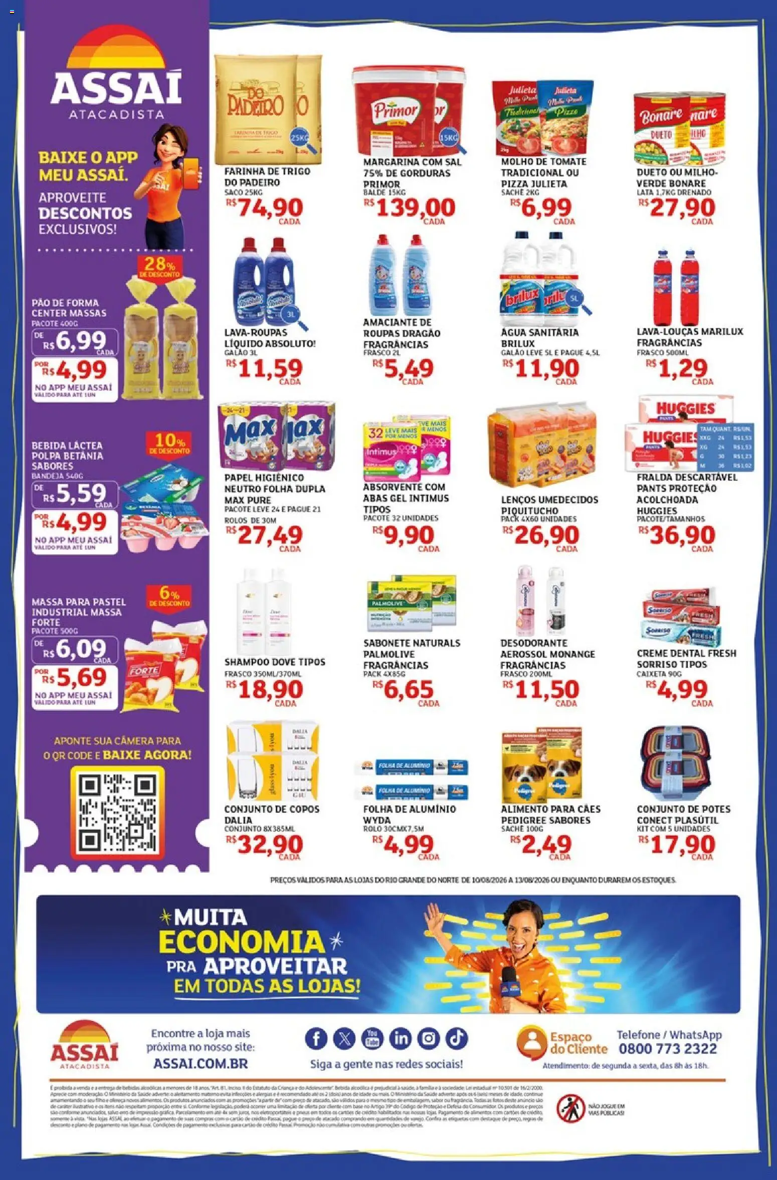 Assaí Atacadista Folheto - válido de 10/08/2026 | Página: 2 | Produtos: Pão, Água, Bebida, Creme dental