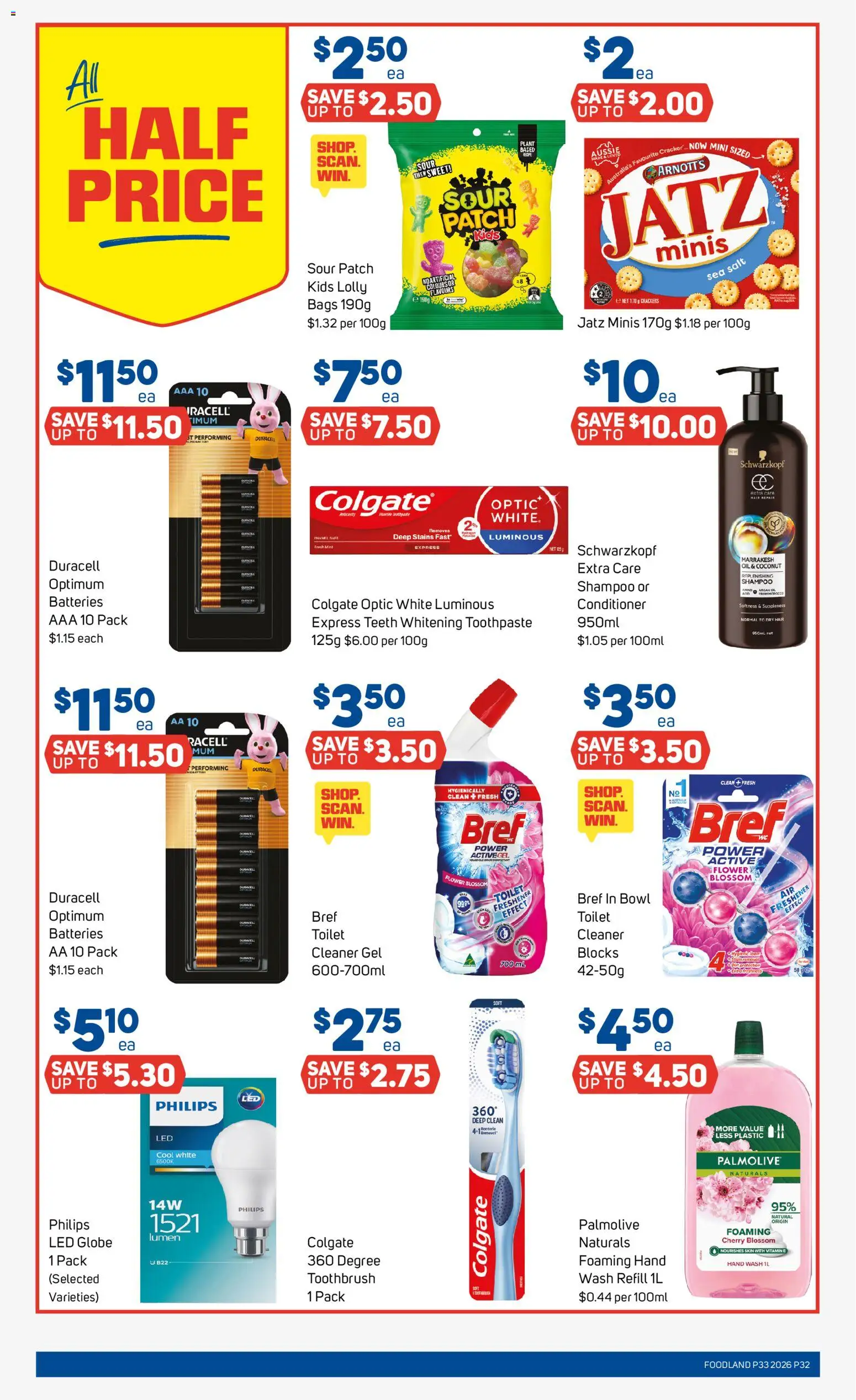 Foodland catalogue - valid from 12/08/2026 | Page: 32 | Products: Crackers, Argan oil, Batteries, Hand wash