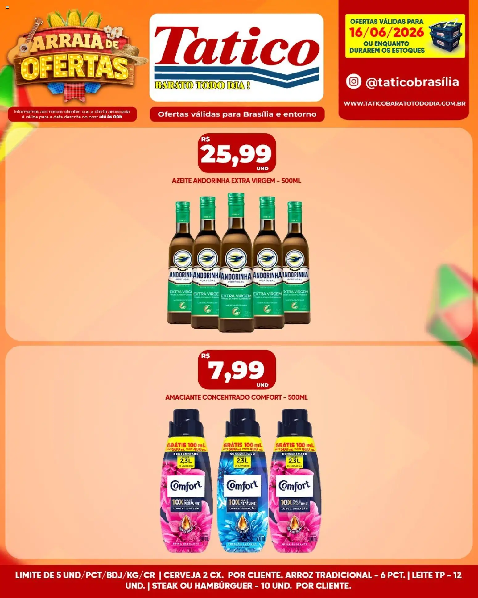 Tatico Folheto - válido de 16.06.2026 | Página: 11 | Produtos: Leite, Cerveja, Arroz, Hambúrguer