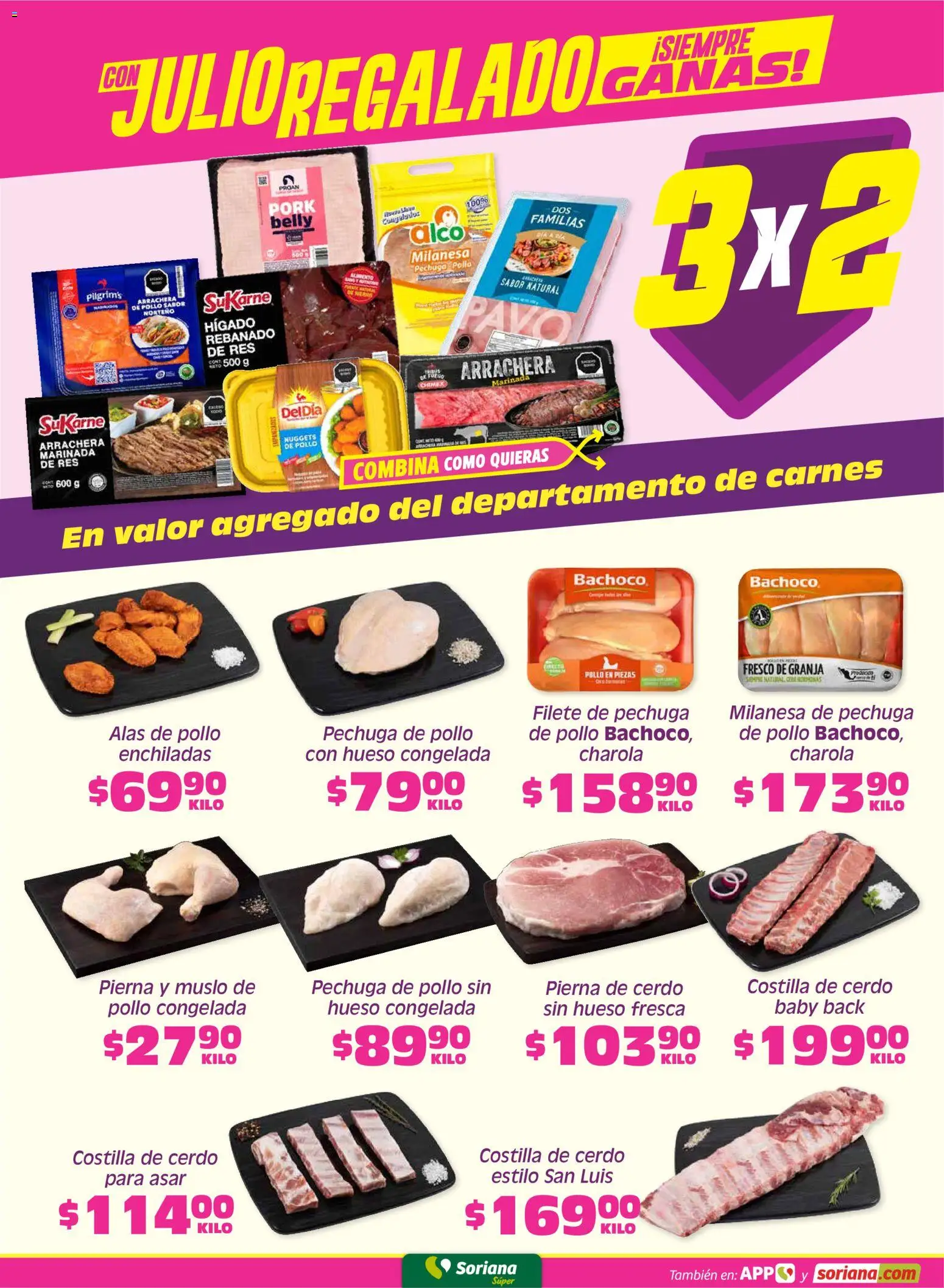 Nuevas ofertas de Soriana válidas en toda la República Mexicana desde el 19.06.2026. ¡Encuentra las mejores ofertas en Soriana Fin de Semana Súper: Tamaulipas (excepto Cd. Victoria y Tampico)! | Página: 3