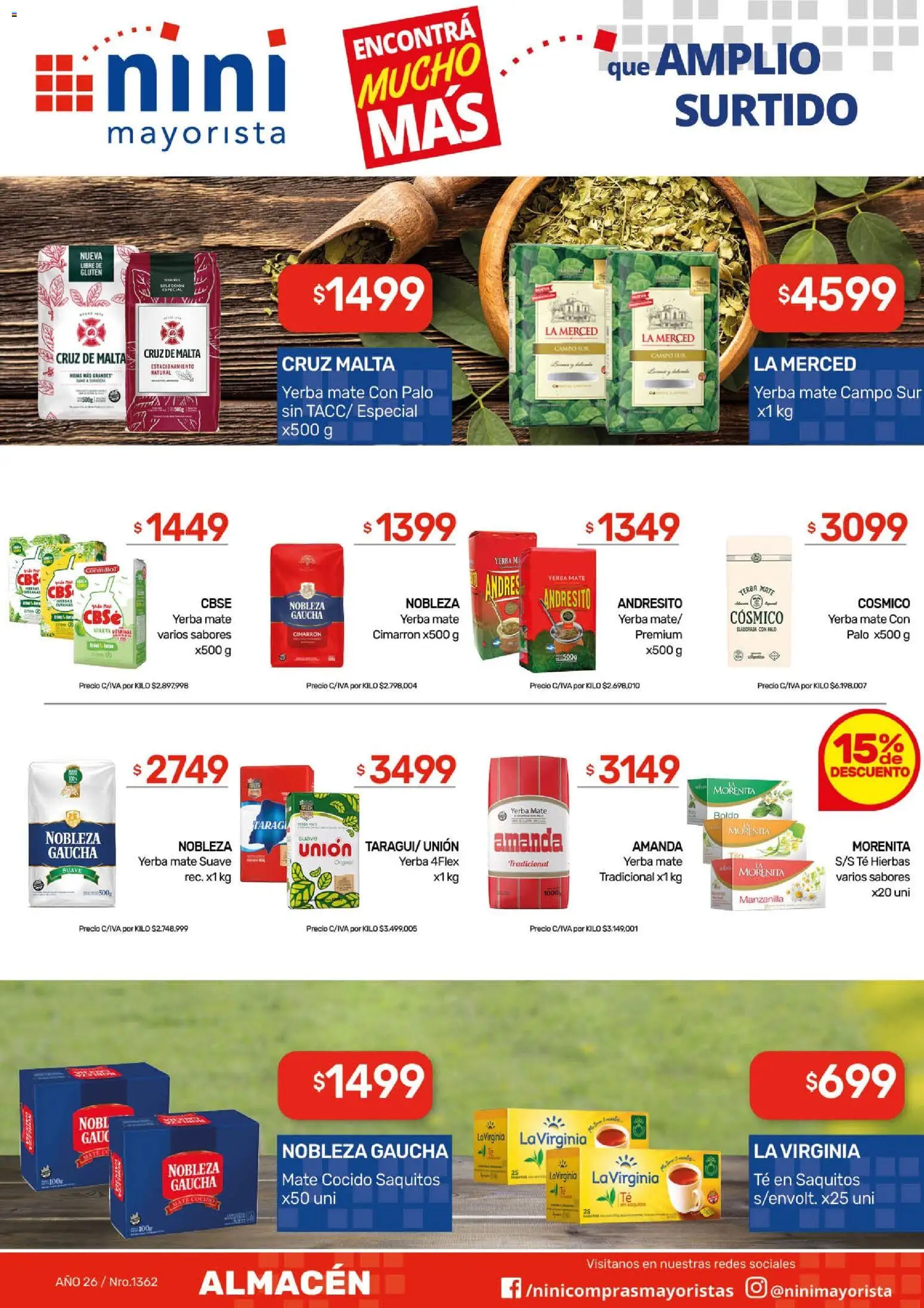 NINI Mayorista ofertas │ válido desde el 01.06.2026 | Página: 27 | Productos: Mate, Yerba, Té, Mate cocido