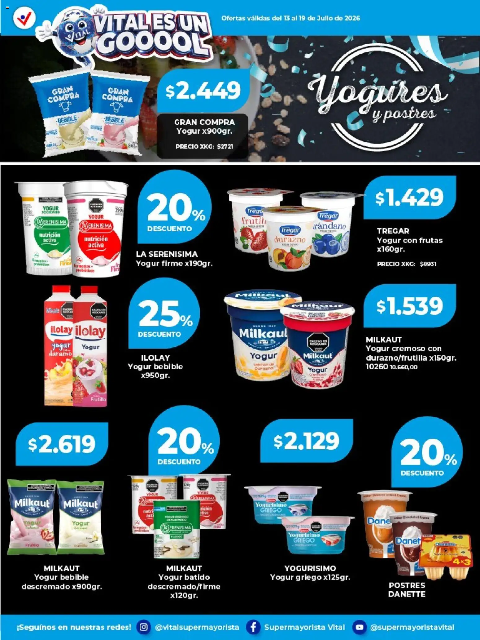 Vital - Especial de frescos │ válido desde el 13/07/2026 | Página: 5 | Productos: Frutilla, Durazno, Yogur
