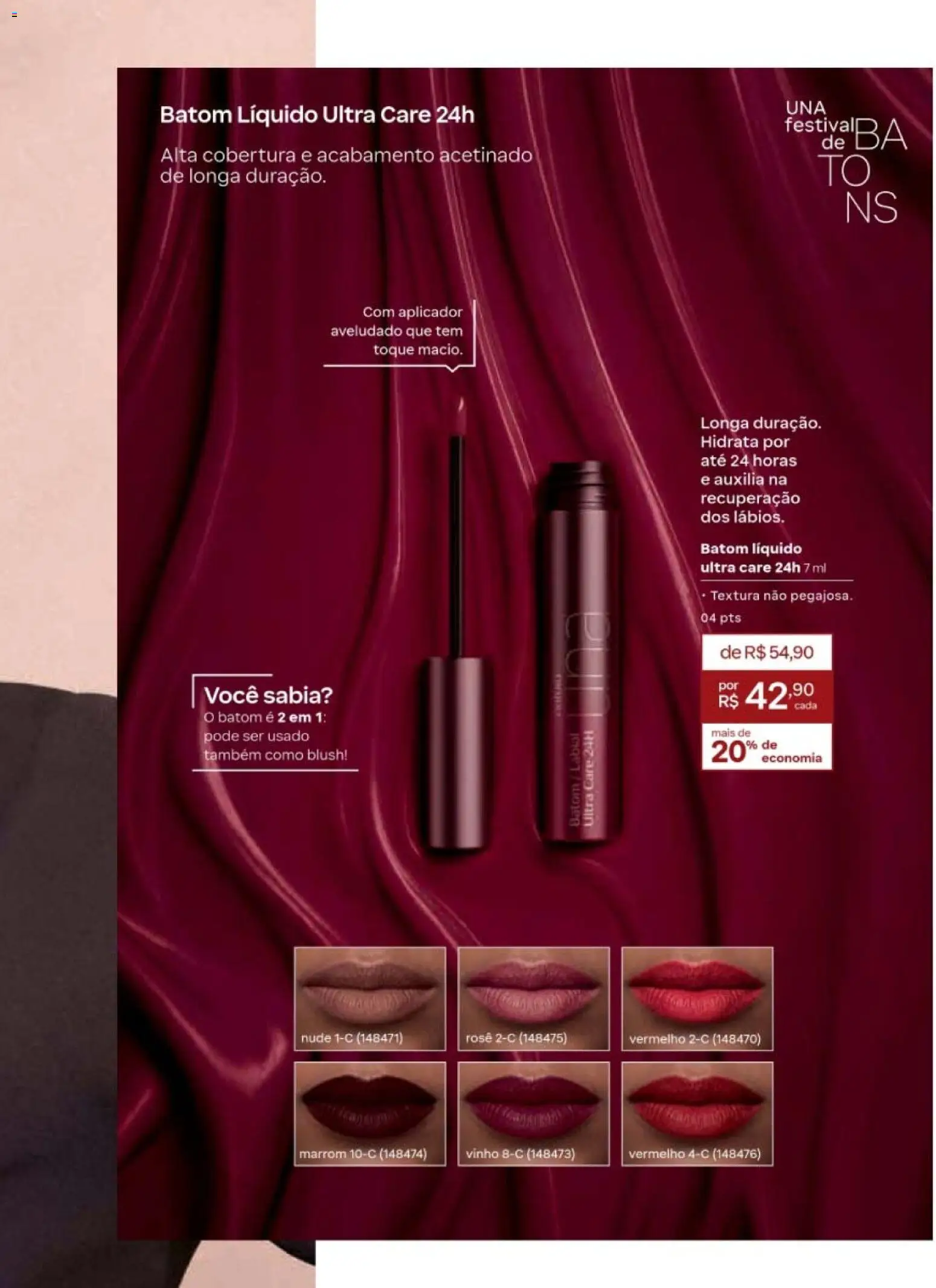 Natura Folheto - válido de 19/07/2026 | Página: 71 | Produtos: Blush, Batom, Vinho