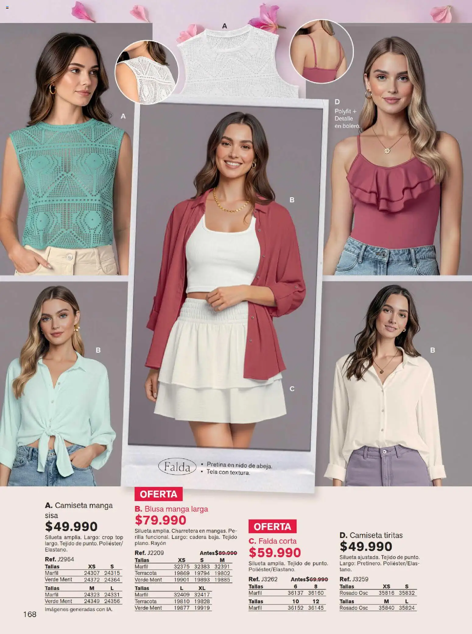 Leonisa revista - valida desde el 15/07/2026 | Página: 168 | Productos: Falda, Camiseta, Top, Blusa