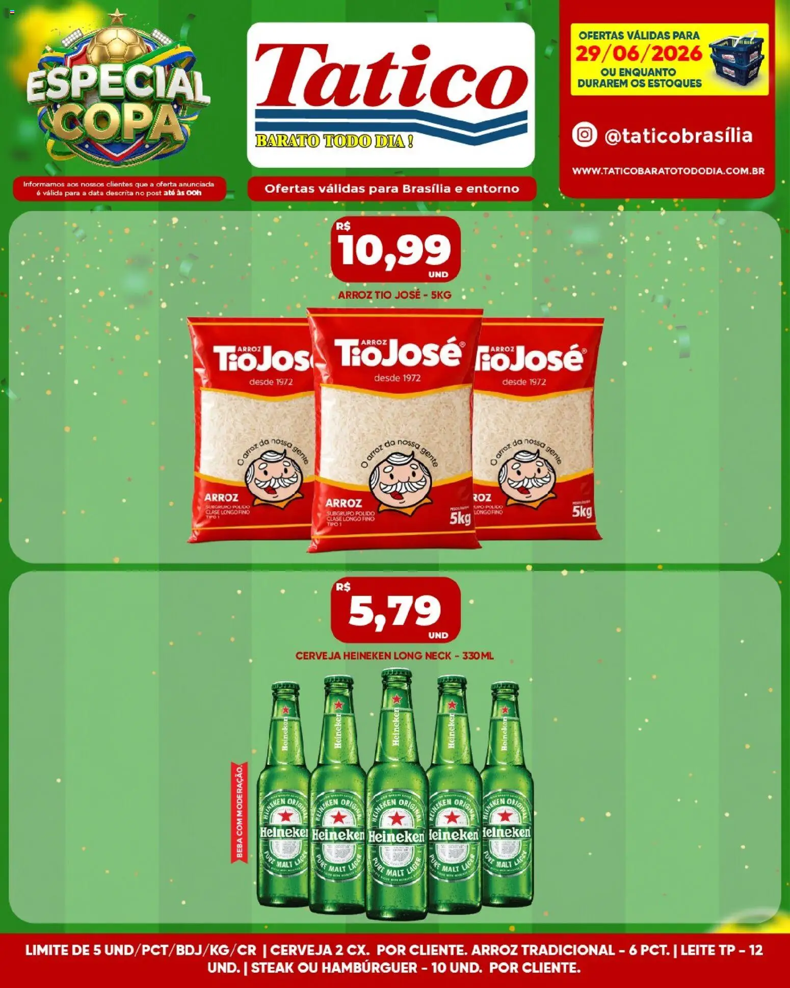 Tatico Folheto - válido de 29/06/2026 | Página: 7 | Produtos: Cerveja, Copa, Arroz, Heineken