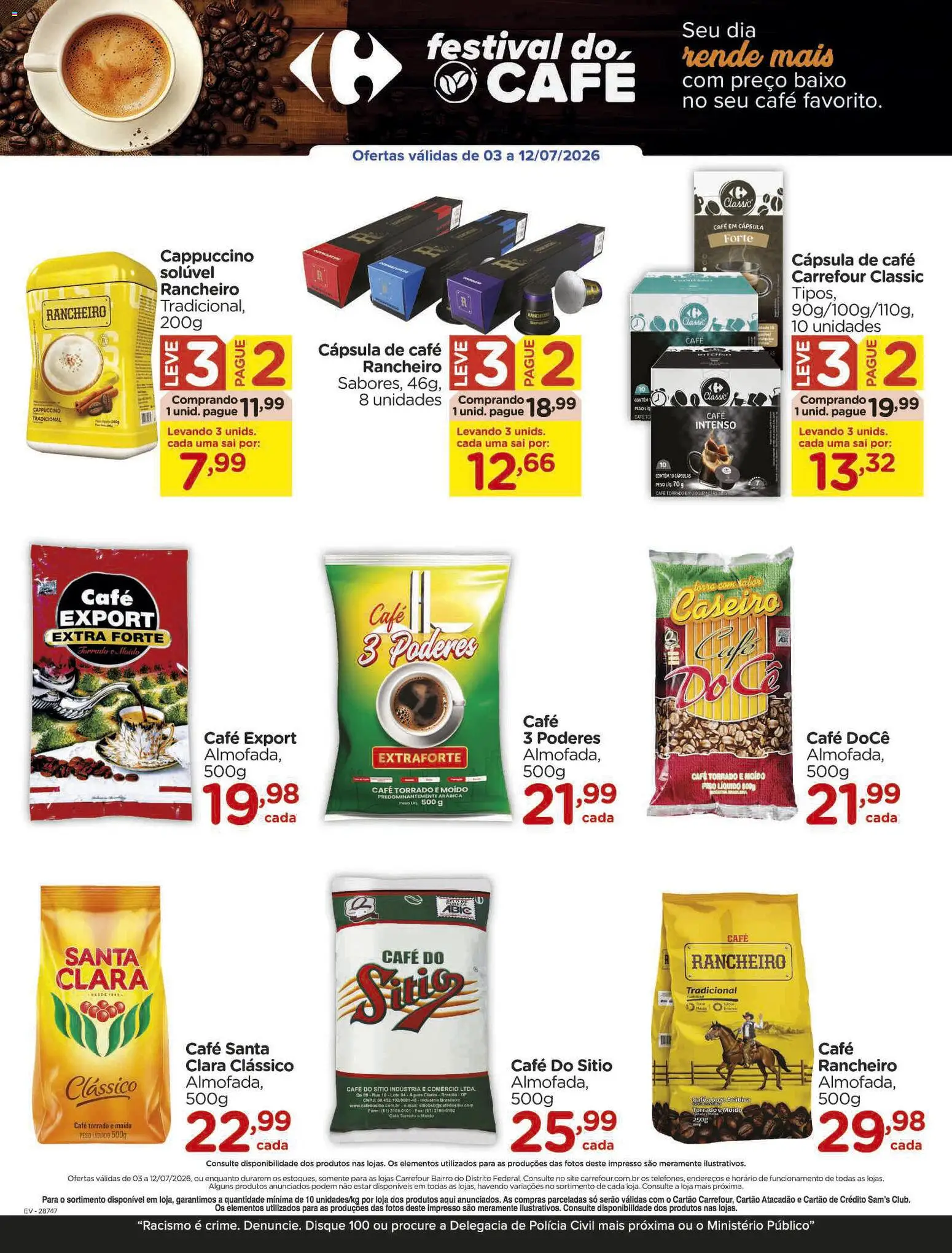 Carrefour Bairro Folheto - válido de 03/07/2026 | Página: 5 | Produtos: Piso, Cápsula de café, Café, Baixo