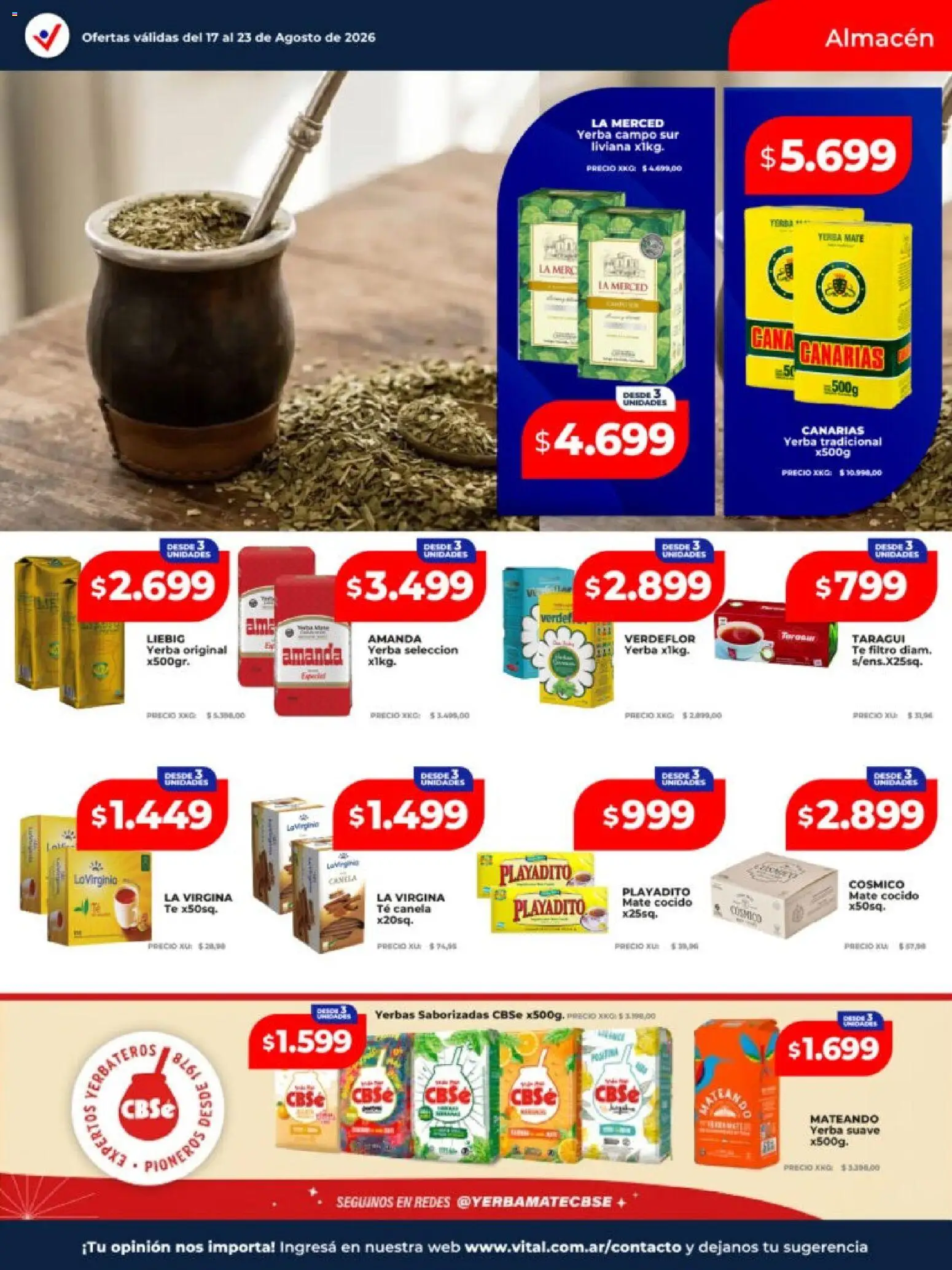 Vital - Ofertas │ válido desde el 17/08/2026 | Página: 21 | Productos: Mate, Yerba, Té, Mate cocido