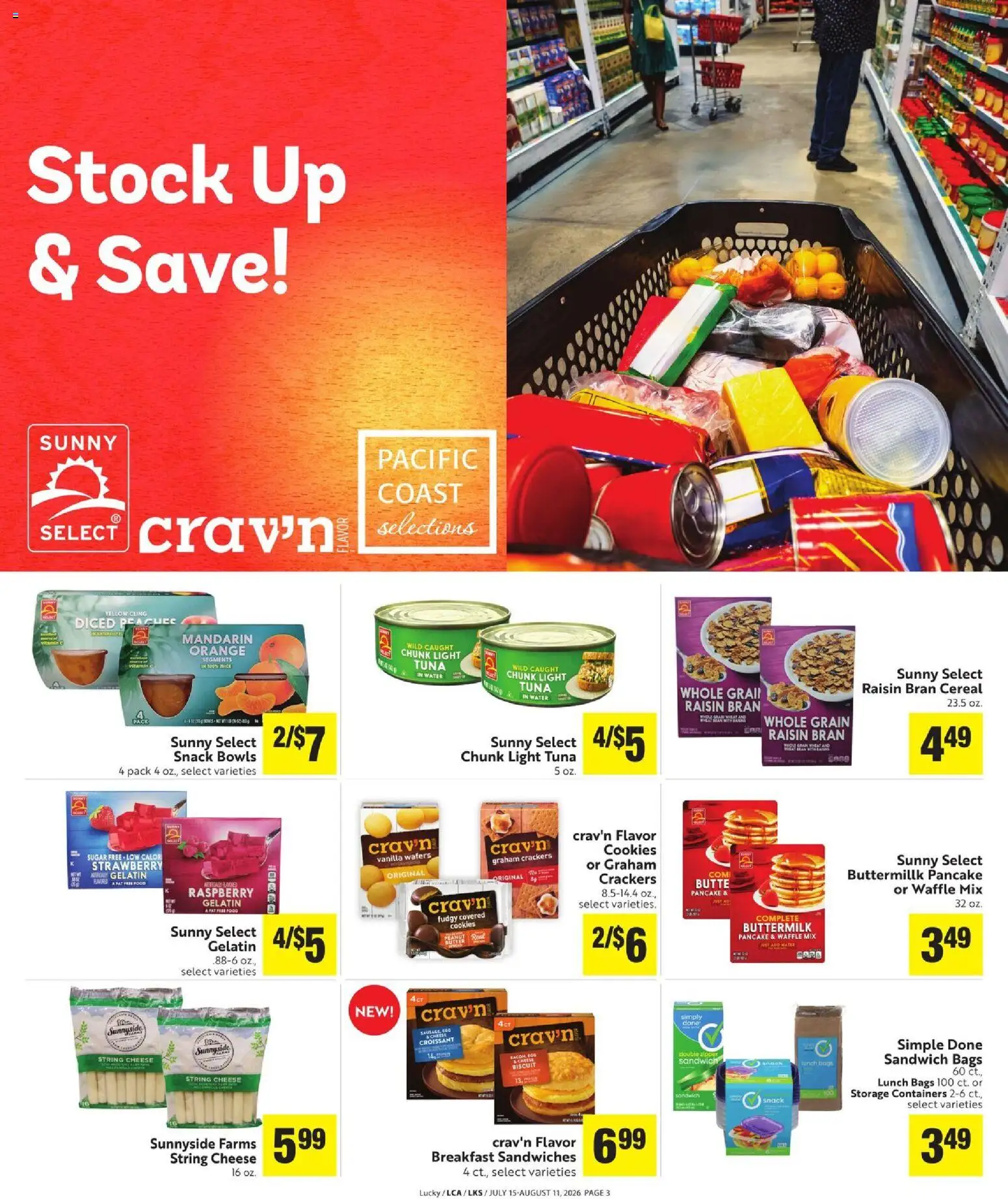 Lucky Supermarkets Online Savings Guide - valid from 07/15/2026 | Page: 3 | Products: Vitamin, Cheese, Cookies, Sugar