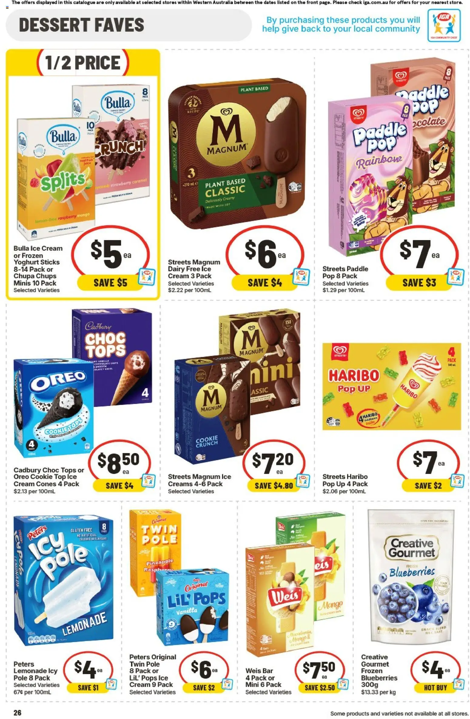 IGA catalogue - valid from 19/08/2026 | Page: 26 | Products: Ice cream, Oreo, Raspberry, Magnum