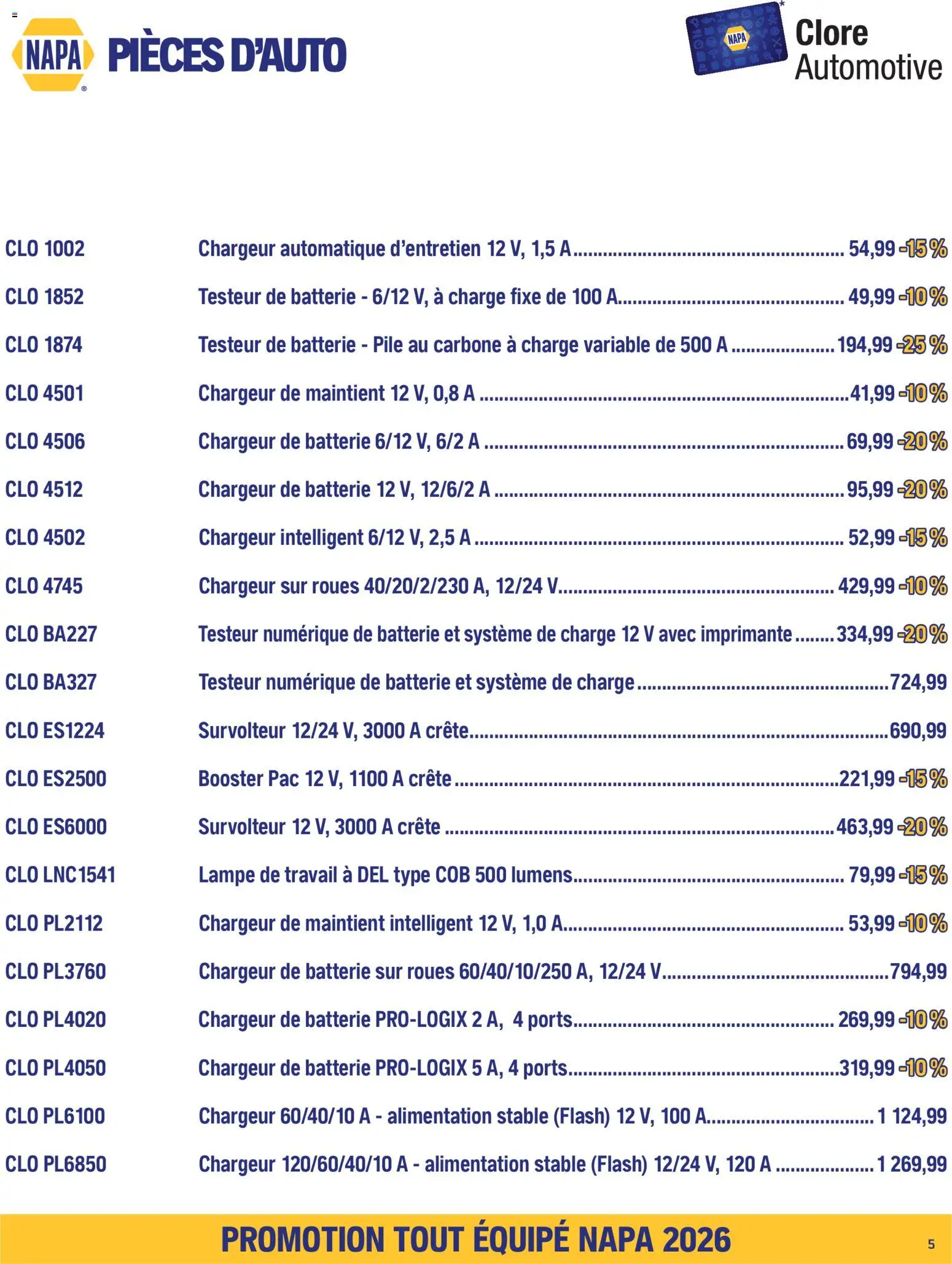NAPA Auto Parts flyer valid from Sep 1, 2026 | Page: 7