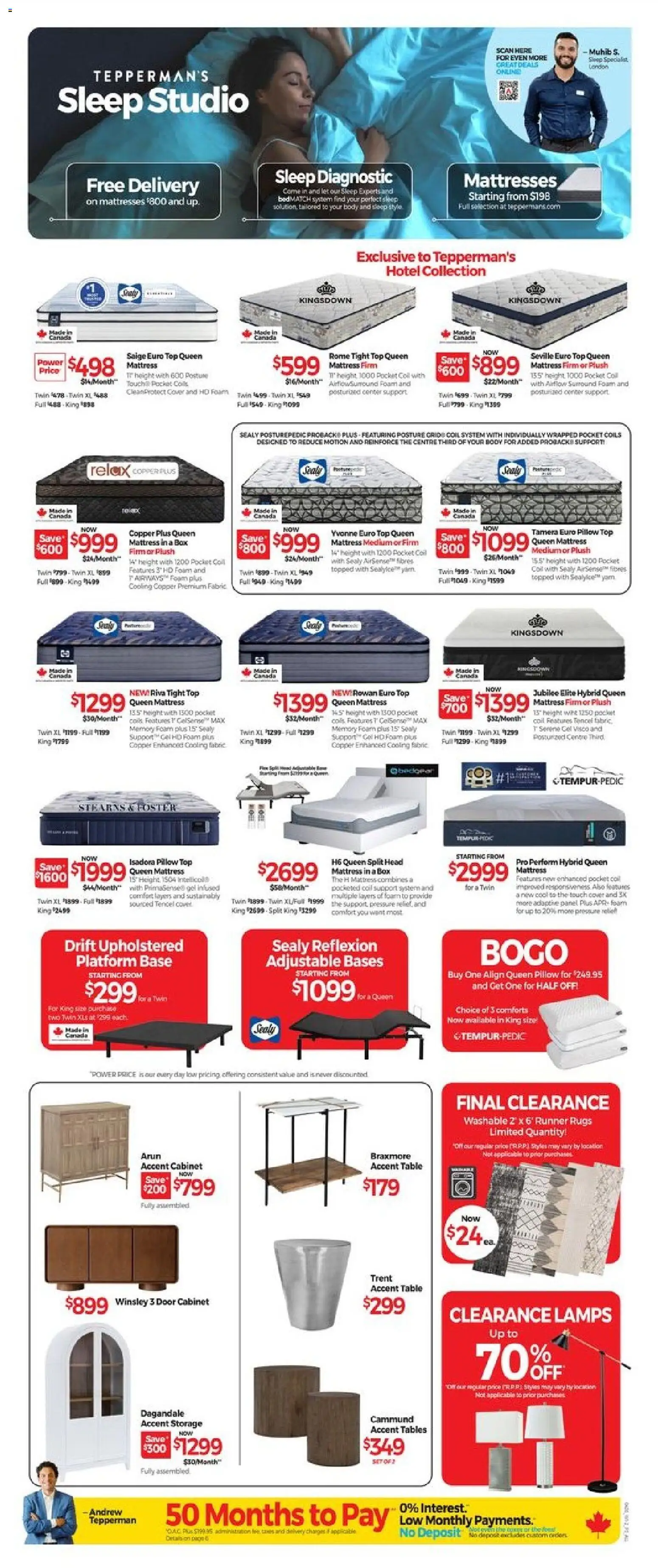 Tepperman's flyer valid from 10.04.2026 | Page: 6 | Products: Mattress, Pillow, Table, Box