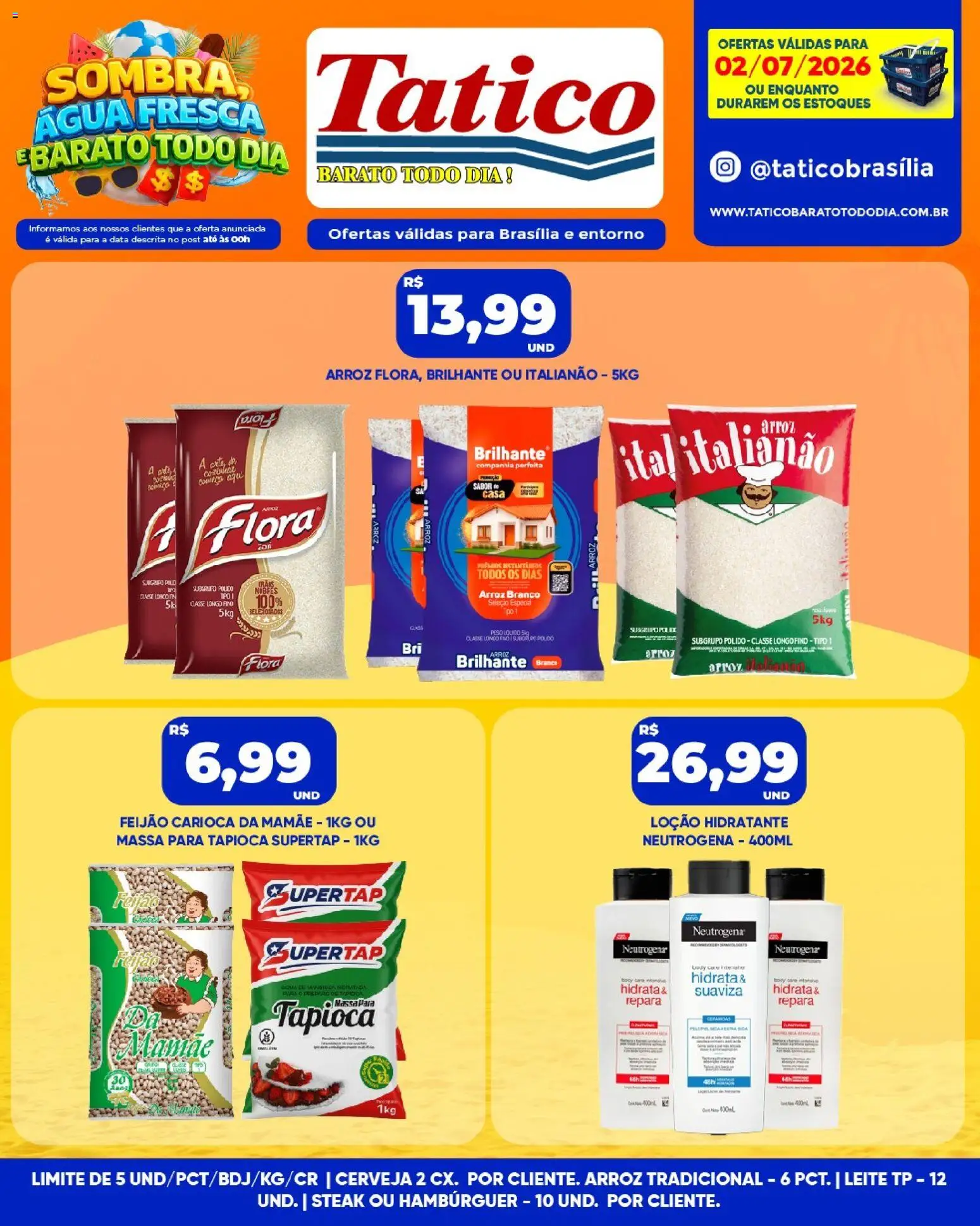 Tatico Folheto - válido de 03/07/2026 | Página: 32 | Produtos: Leite, Cerveja, Arroz, Massa