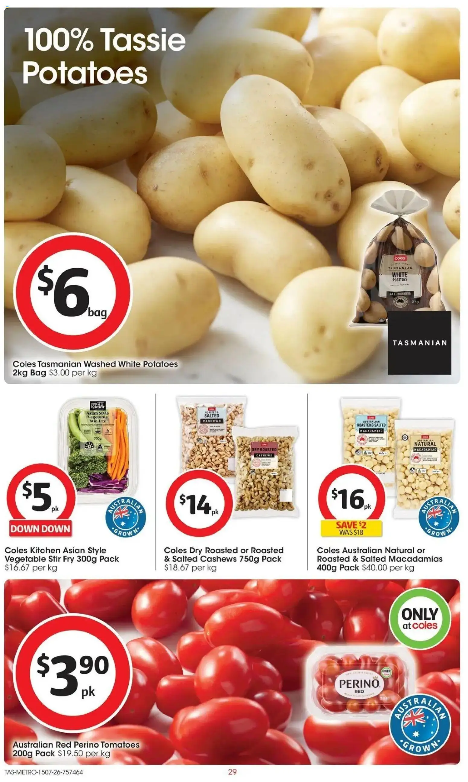 Coles catalogue - valid from 15/07/2026 | Page: 29 | Products: Tomatoes, Potatoes, Bag